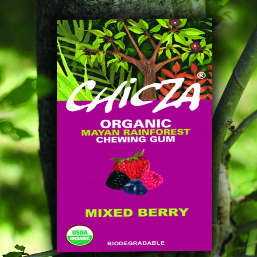 Mixed Berry Chicza Certified Organic Rainforest Chewing Gum 1 Box 7606