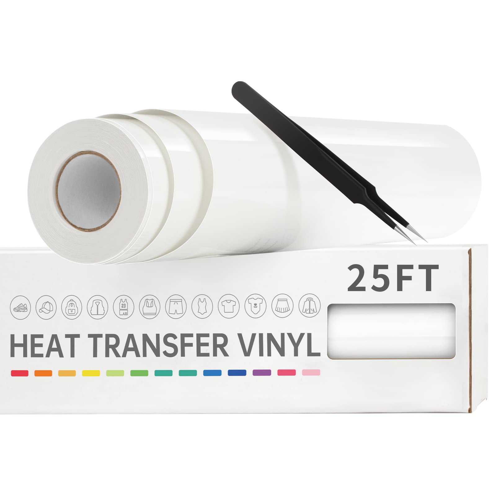 VinylRus Heat Transfer Vinyl-12” x 25ft Red Iron on Vinyl Roll for
