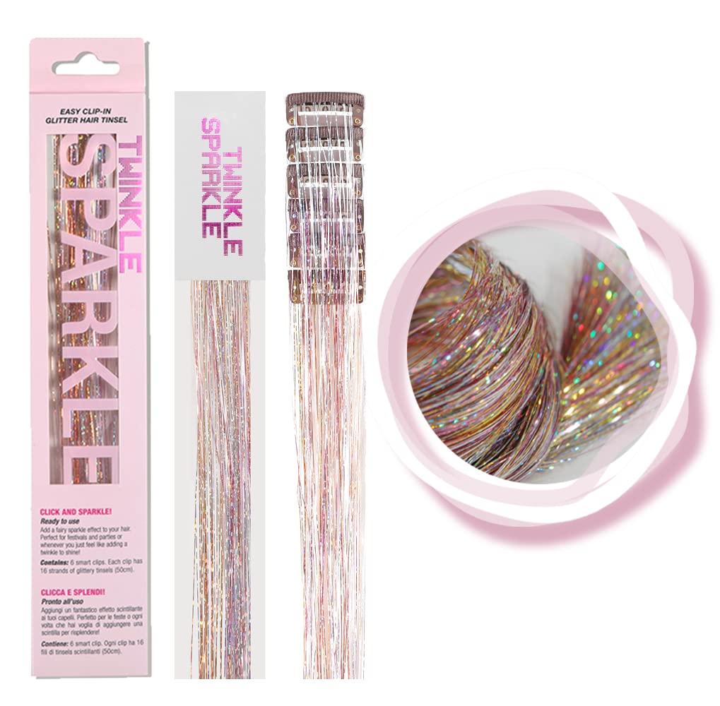 US Straight Holographic Glitter Tinsel Hair Extensions Sparkle Highlight  Dazzles