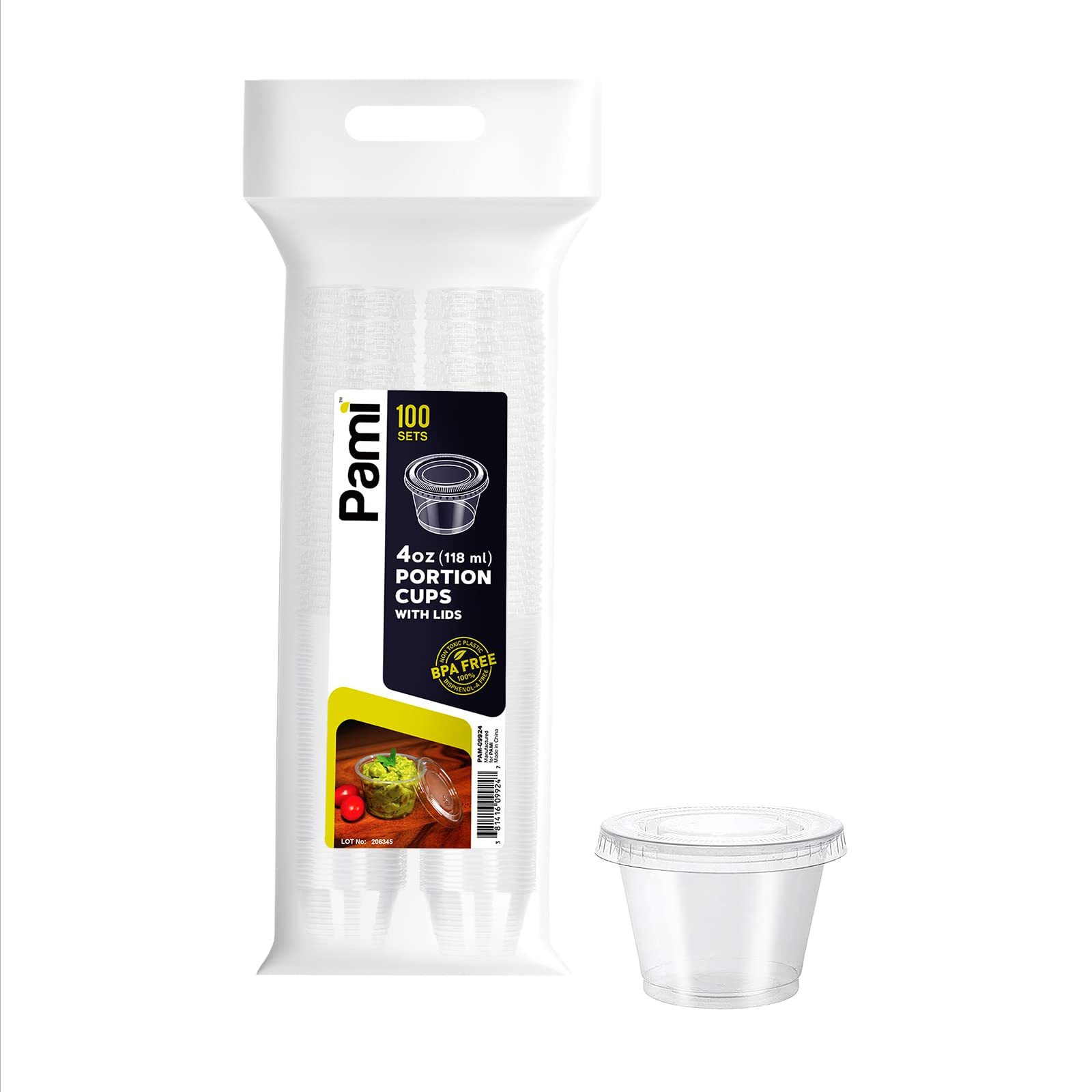 100 Sets 5.5 oz Small Plastic Containers with Lids, Jello Shot Cups with  Lids, Disposable Portion