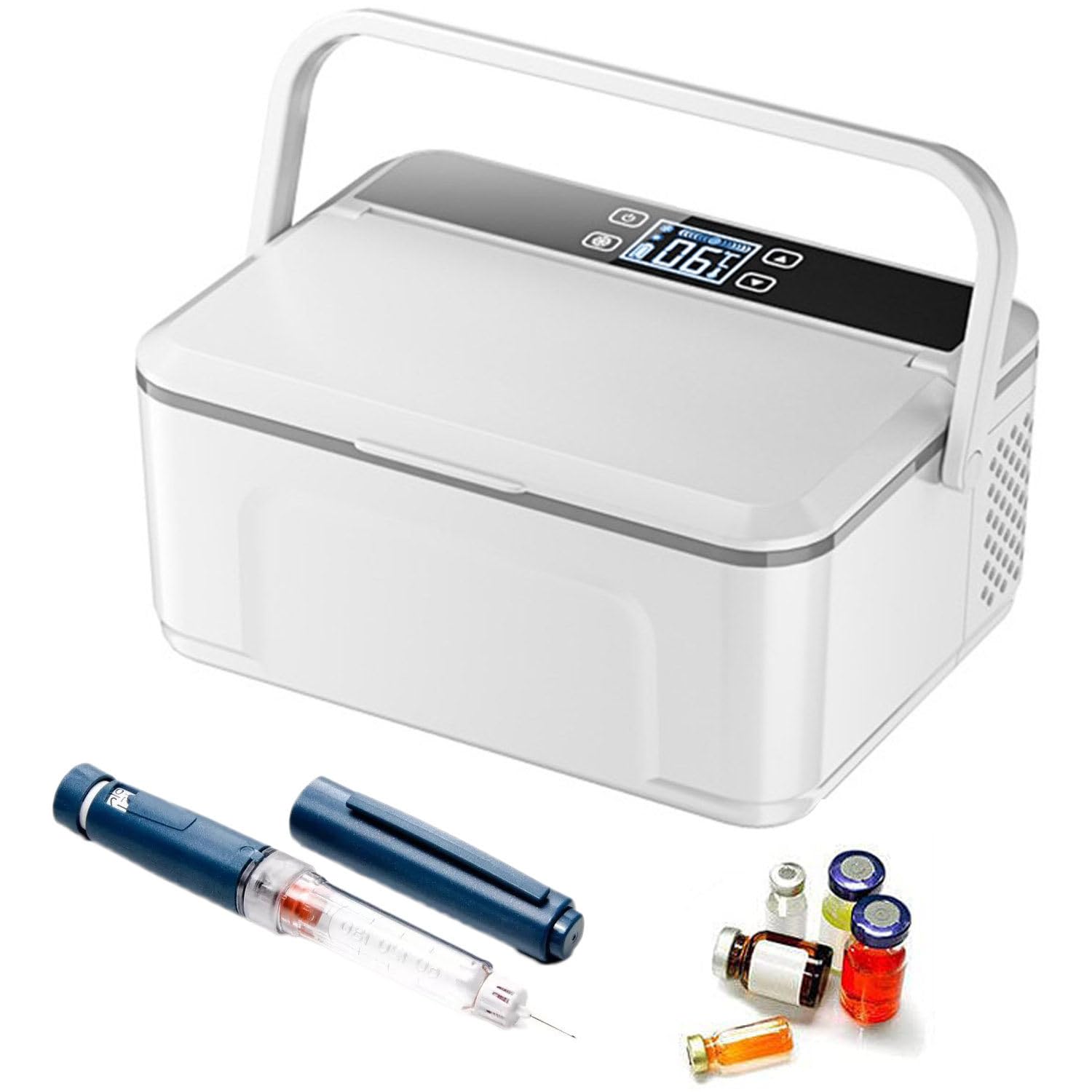  Insulin Cooler Travel Case, 12 Pen Diabetic Medicine Cooler,  Portable Car Insulin Cooler Box, LED Display USB Electric Refrigerator,  Medicine Refrigerator Temperature Adjust : Health & Household