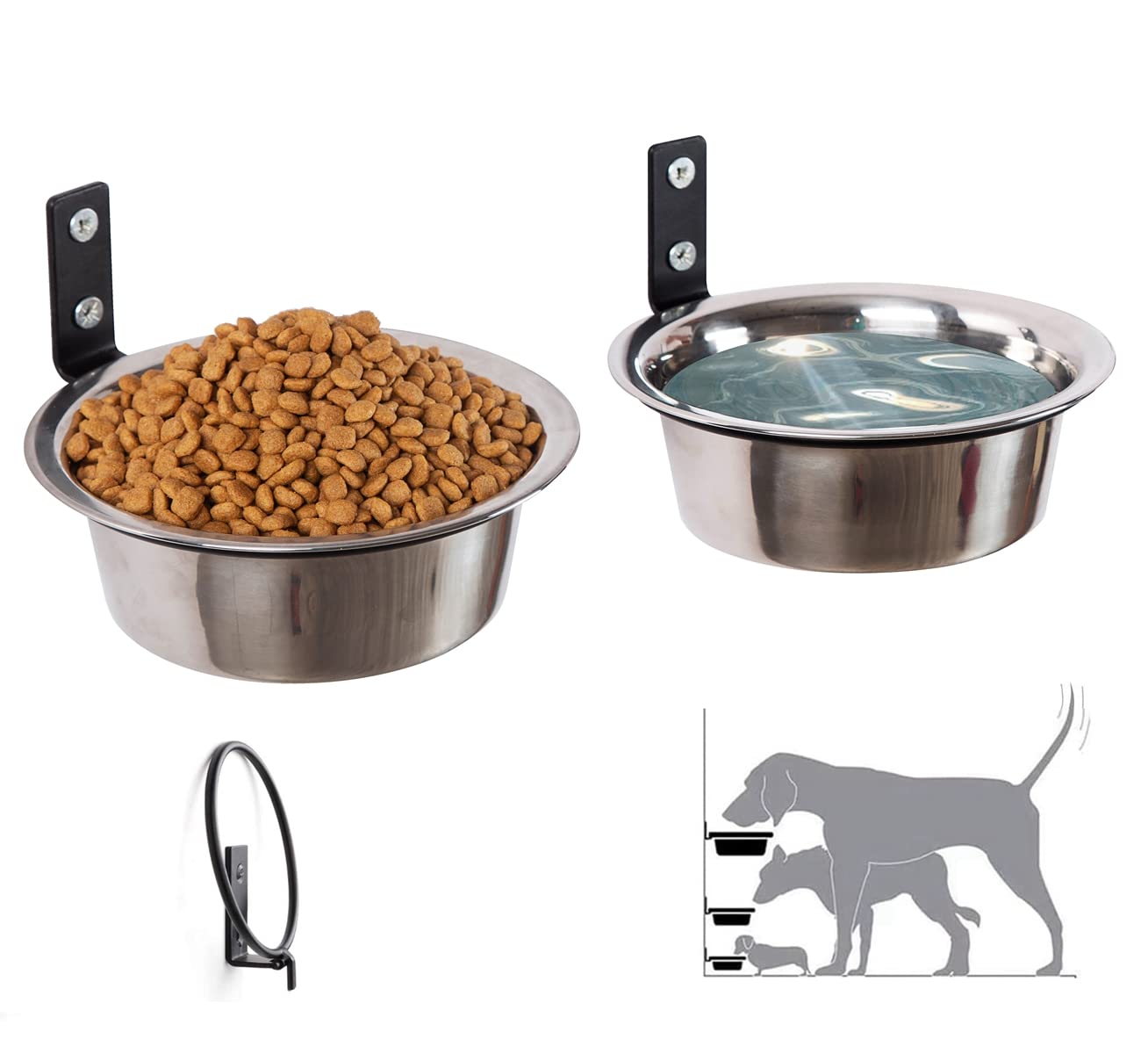 Elevated Dog Bowls for Small Dogs, Elevated Cat Bowls for Indoor Cats, Adjustable Raised Dog Bowl Stand, Raised Cat Food Bowls with 2 Stainless Steel