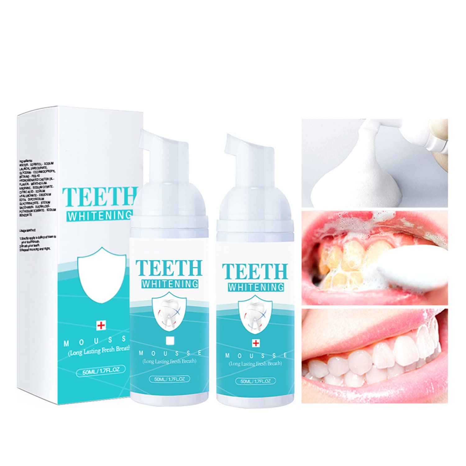 2PCs Teeth Whitening Mousse Foam Refreshing Breath Deep Cleaning Toothpaste  Fresh Breath Ultra-fine Mousse Whitening Toothpaste Foam Oral Care  Toothpaste Mouthwash