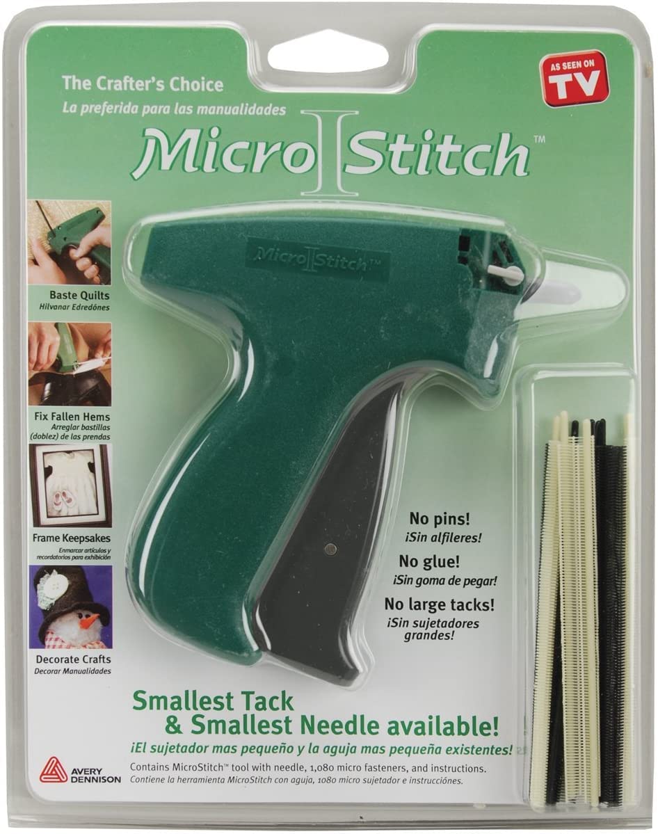  MicroStitch The Original Tagging Gun Kit – Starter Kit Includes  The Micro Stitch Tagging Tool, 1 Needle, 600 White Fasteners & 480 Black  Fasteners : Office Products