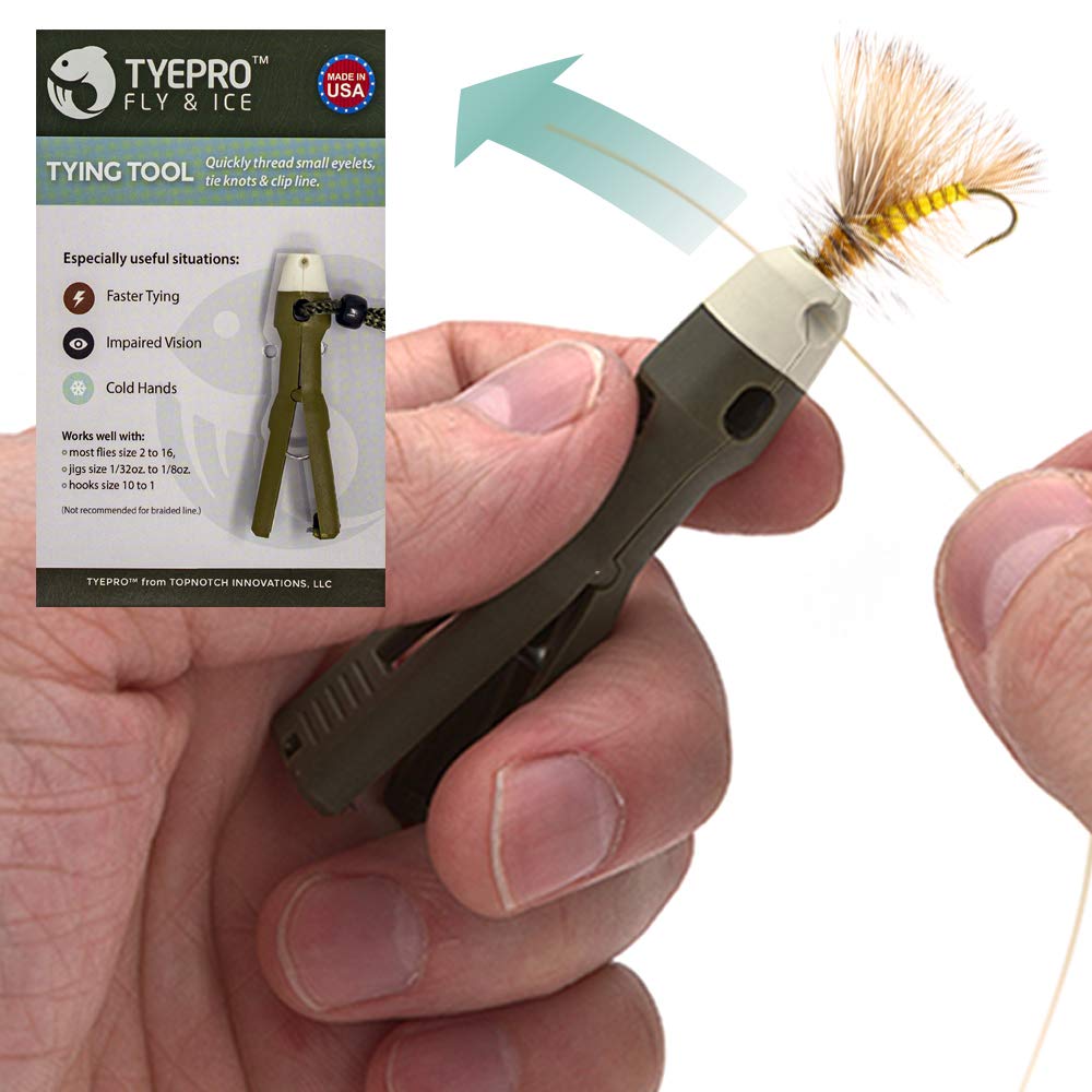 TYEPRO Fly & Ice Knot Tying Fishing Tool/Grip, Thread Line, Tie Knot, Clip