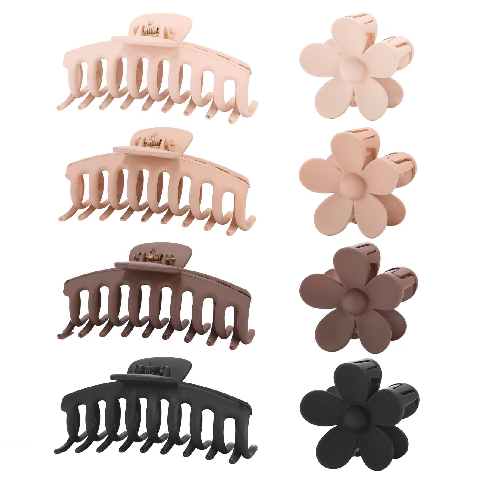 8 Pack Large Claw Clips for Thick Hair 2 Styles Hair Claw Clips