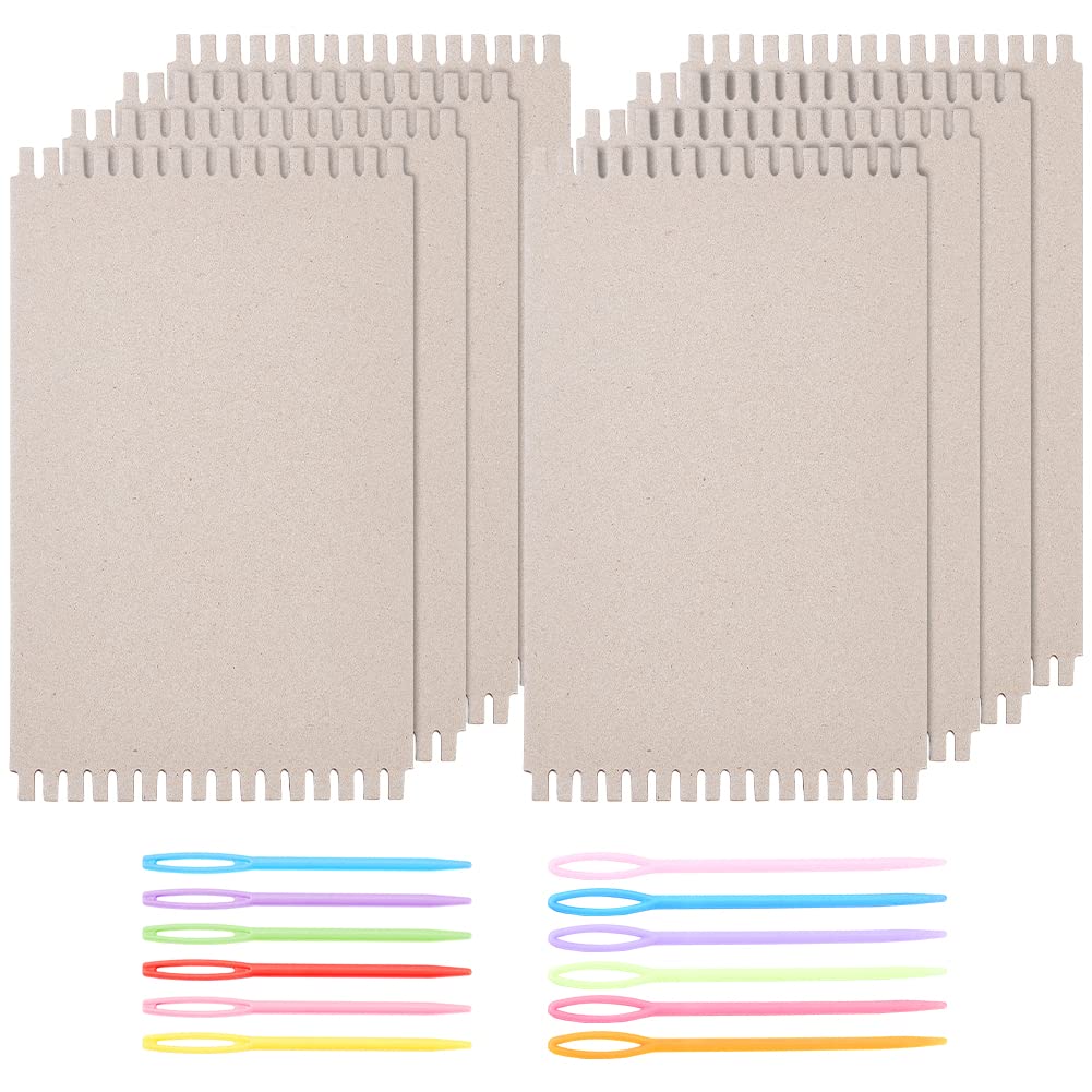 FINGERINSPIRE 8PCS Cardboard Weaving Looms & 12PCS Safety Plastic Sewing  Needles, Wide Card Loom Weaving Boards Loom Tools for Beginners Knitting  Crochet Tapestry Handmade Arts Crafts Kids Adult