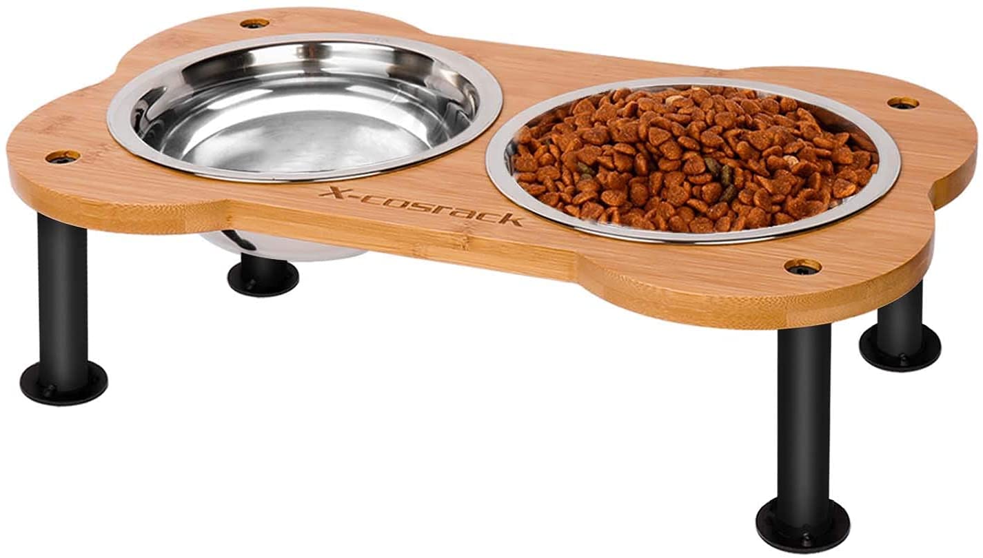 Elevated Dog Bowls with 2 Stainless Steel Dog Food Bowls, Raised