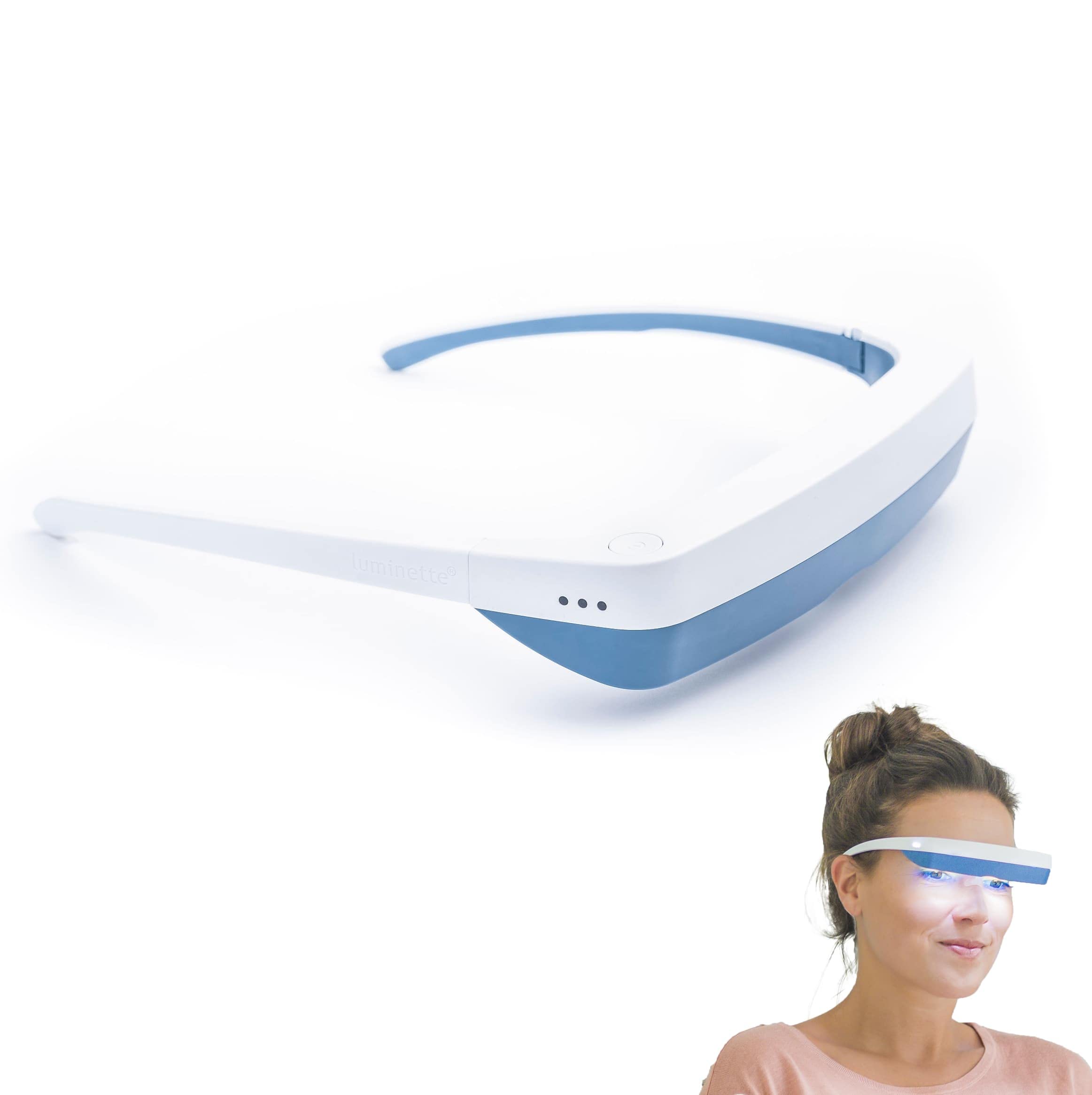 Luminette 3 Light Therapy Glasses - Wearable Happy Lamp - Blue Enriched  White LED Sun Lamp - Natural Relief for Sleep Problems, Seasonal Mood