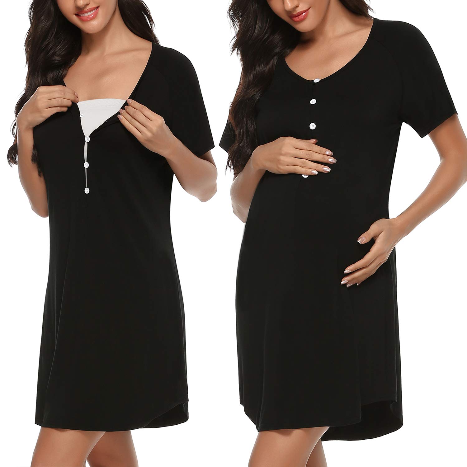 Sykooria Women's Maternity Nightdress Breastfeeding Nightwear