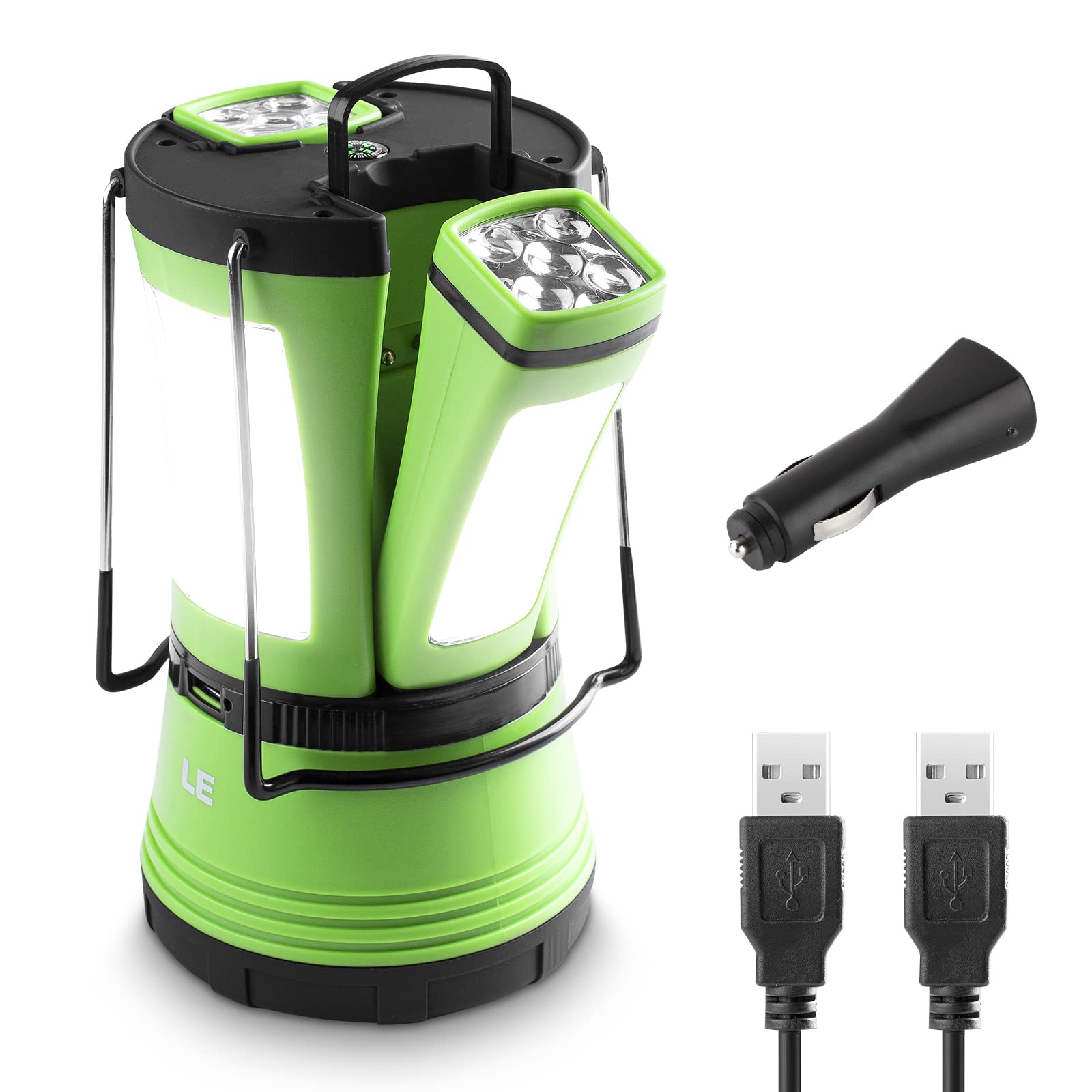 LE LED Camping Lantern Rechargeable, 600LM, Detachable Flashlight