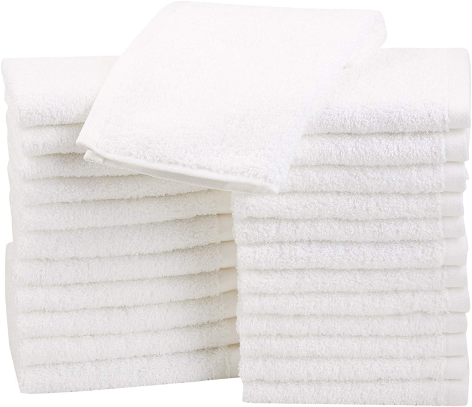 100% Cotton White Wash Cloths | 12 Ct.