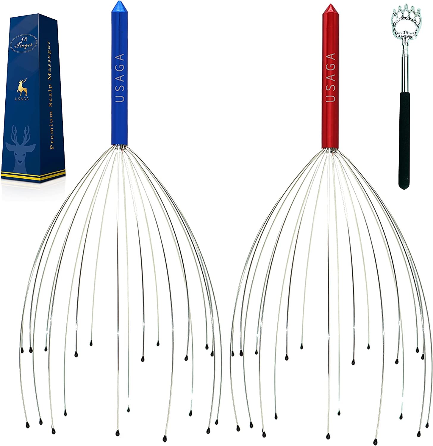 Usaga Head Scratcher 20 Finger Head Massager Scalp Massager Head Whisk Massager For Head Body 