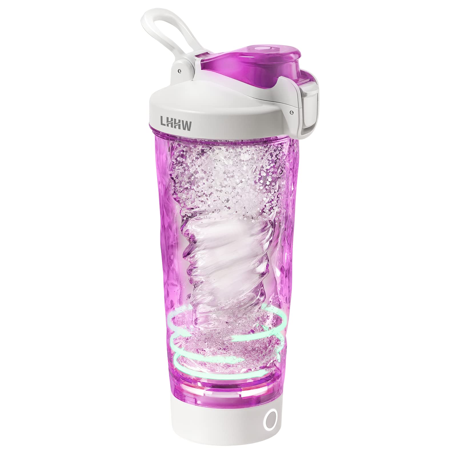 LHHW Electric Protein Shaker Bottle, 24 Oz Rechargeable BPA Free Blender Cup  for Protein Mixes, Portable Shaker Bottles for Gym Home Office ( Purple )  24 Ounce Star Purple
