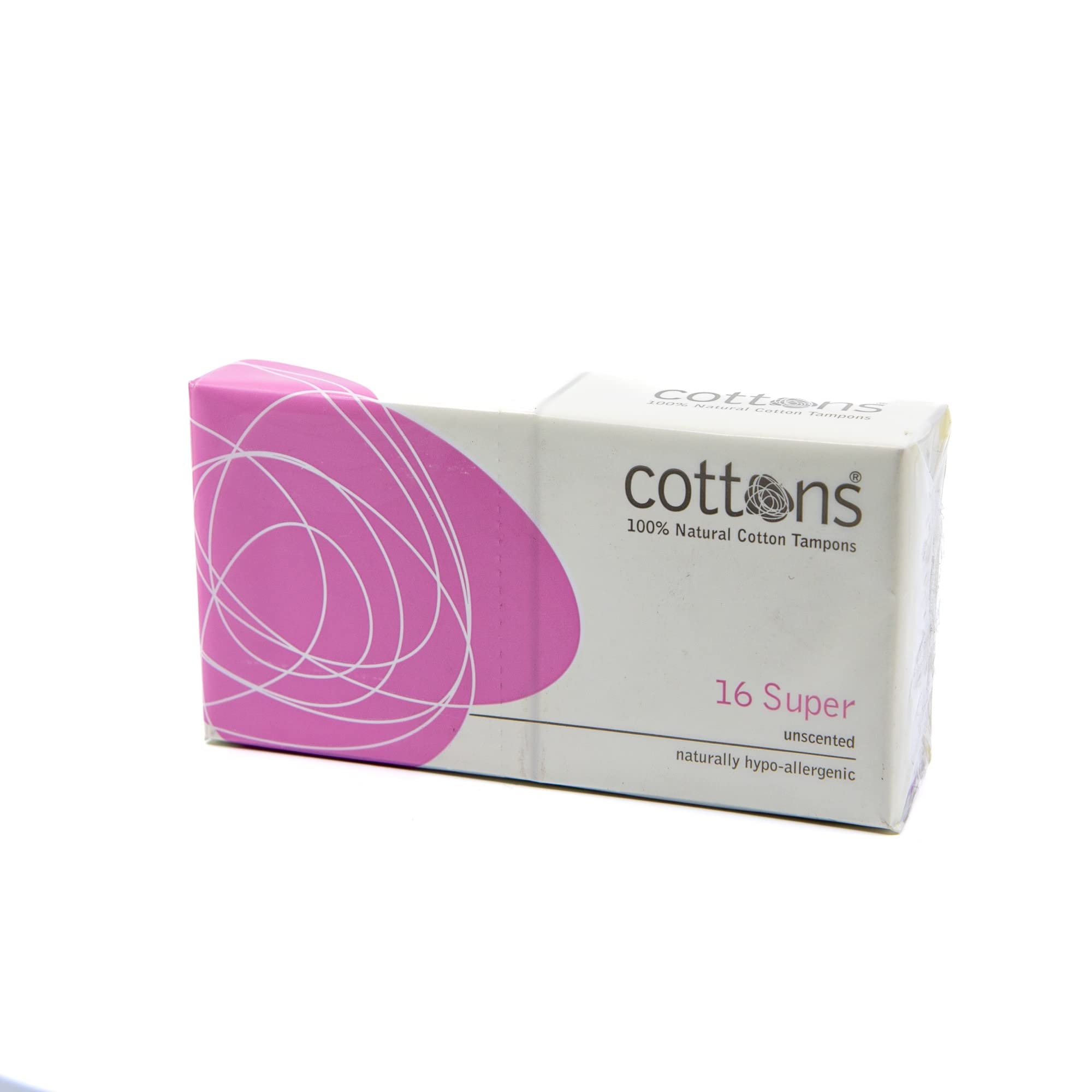Cotton Tampons 100% Natural Cotton 16-Individually Wrapped Unscented - Super  Absorbency (Single Pack)