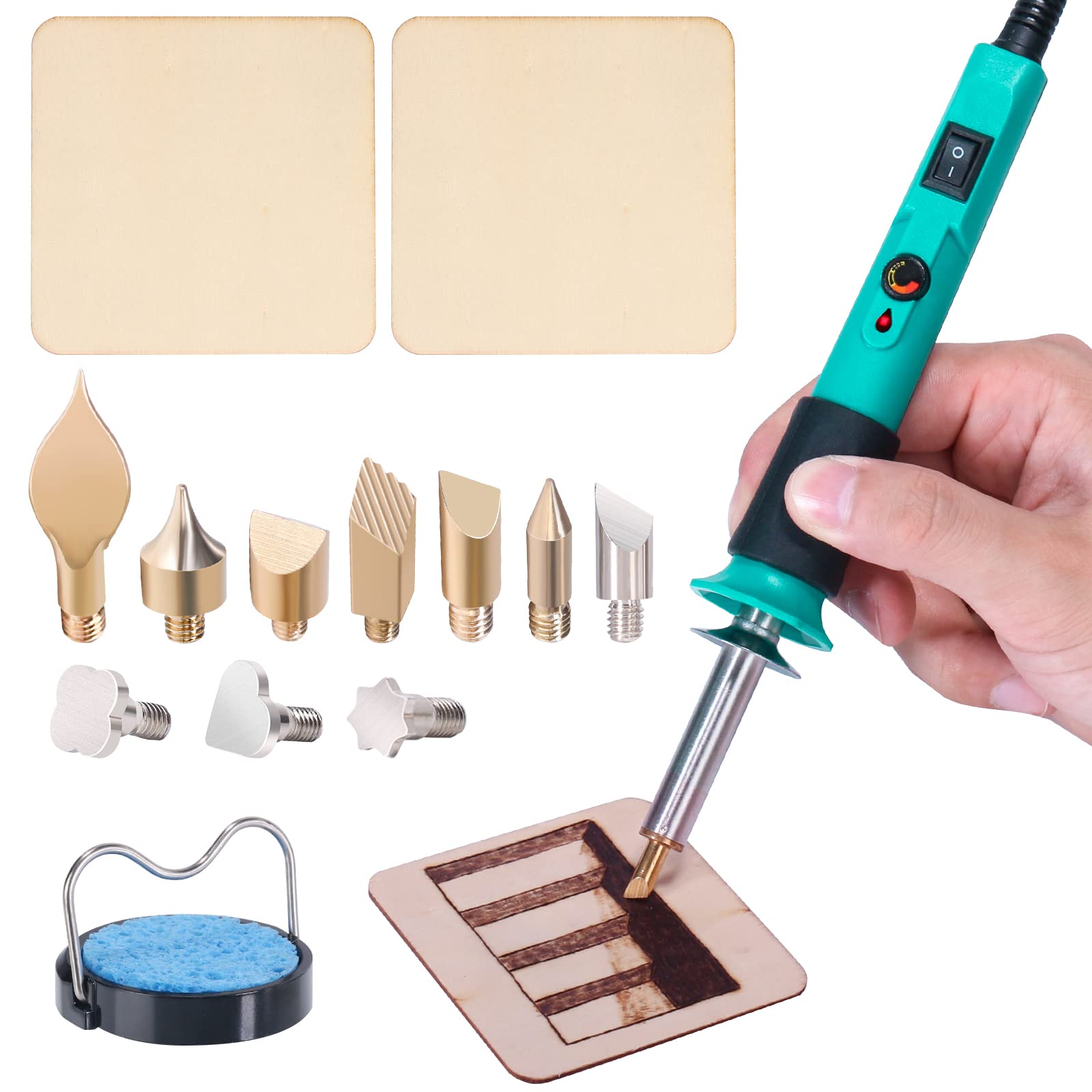 12 Pcs Wood Burning Kit,Professional Soldering Iron Tips and DIY Drawing  Template Carving Engraving Craft Tools Wood Burning Letters Wood Burning
