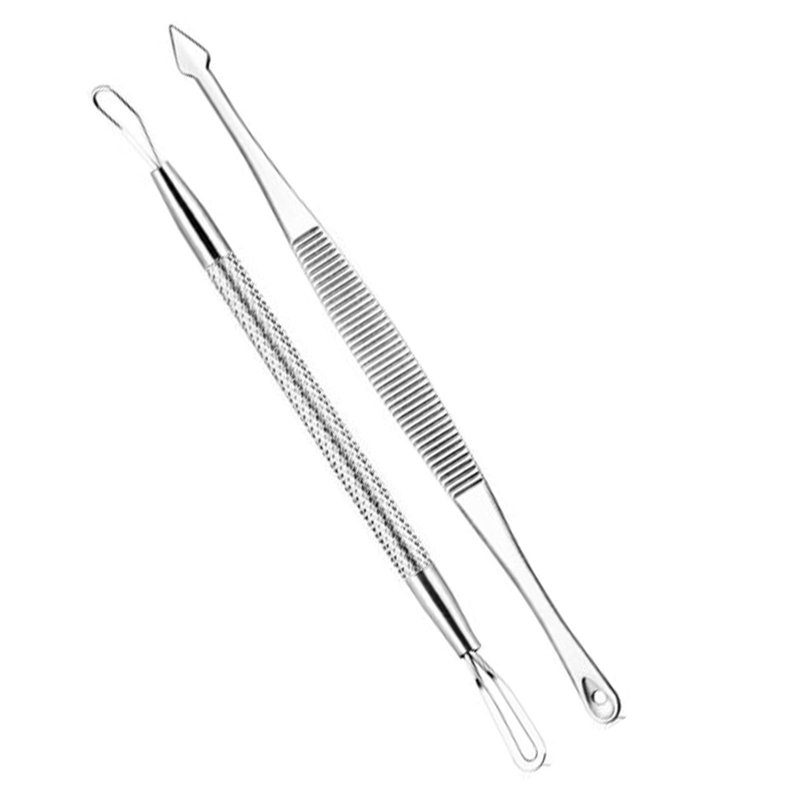 Blackhead Remover Pimple Popper Tools 2 PC Set Krisp Beauty Acne Comedone  Zit Extractor Remover Kit for Nose Facial Pore Face Blemish Whitehead  Popping Extraction Stainless Steel