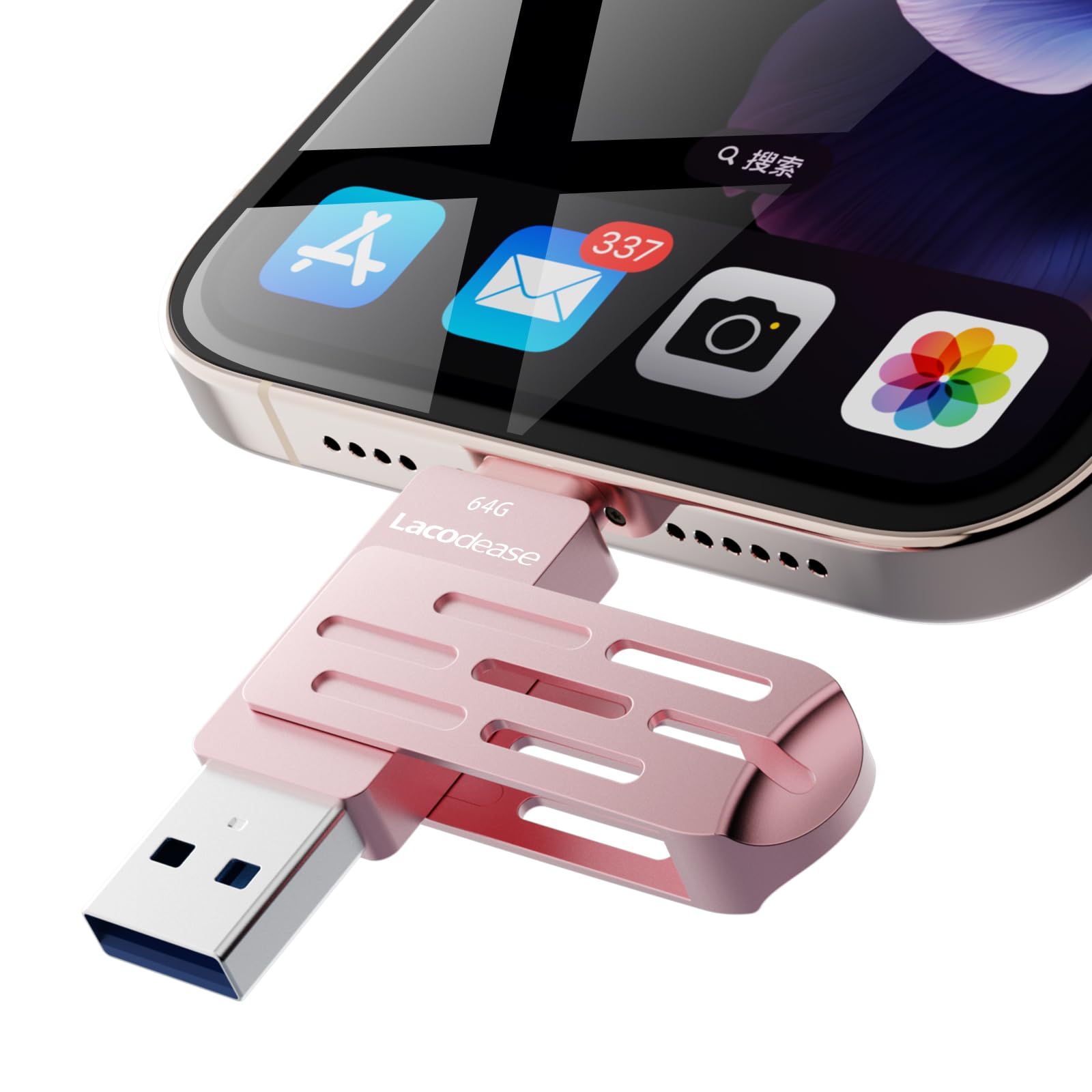 Lacodease USB Flash Drives for iPhone USB Storage Flash Drive Photo Stick 2  in1 Memory Stick