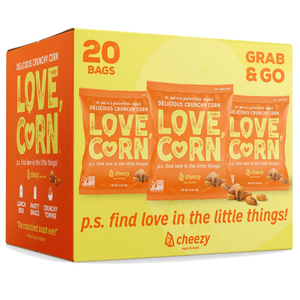 LOVE CORN Cheezy 4oz x 6 bags - Delicious Crunchy Corn - Healthy Family  Snacks - Gluten Free, Kosher, NON-GMO - Alternative for Chips, Nuts,  Crackers
