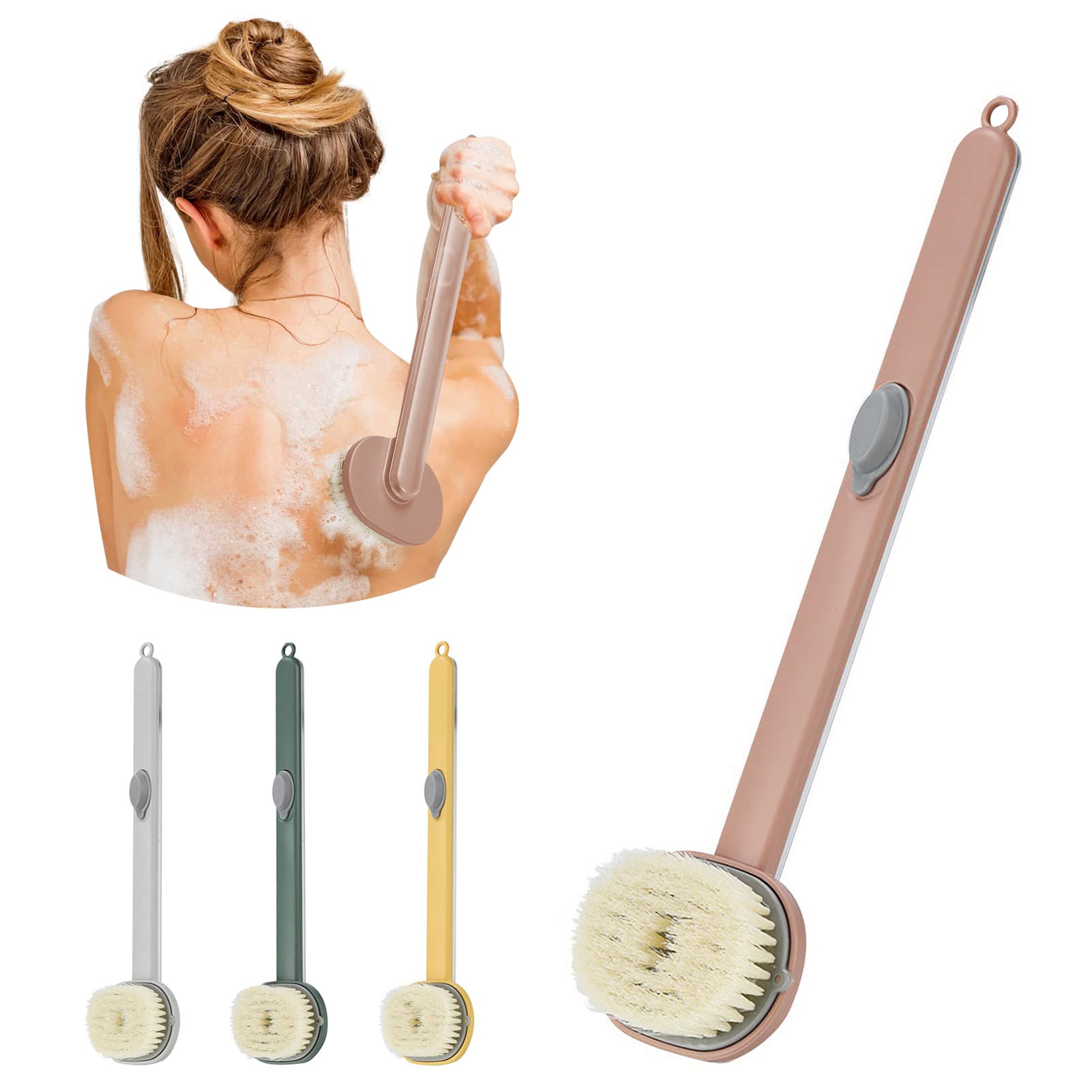 Long Handle Bath Massage Cleaning Brush with Soap Dispenser, Body