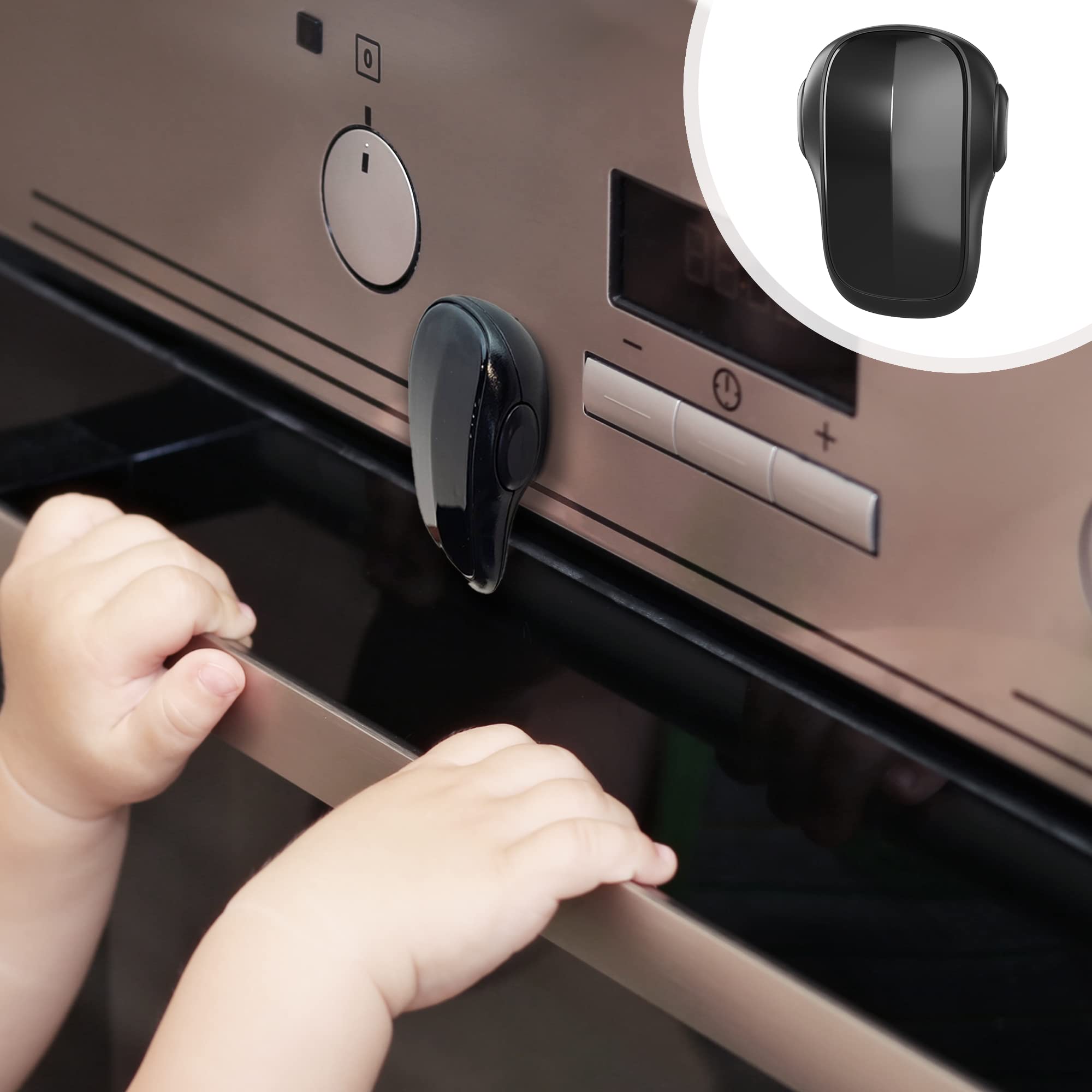 Heart of Tafiti Oven Lock for Child Safety,Heat-Resistant Oven Front Lock  for Kids Easy to Install, Use 3M VHB Adhesive,No Screws or Drill (Black)