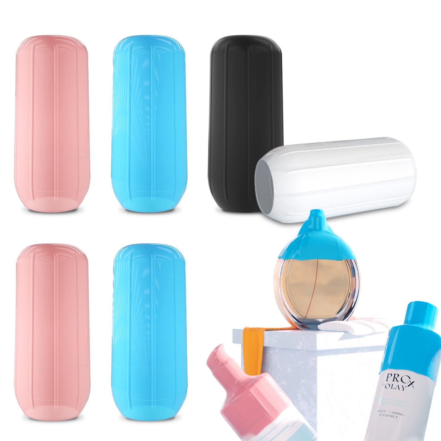 Leak Proof Silicone Travel Bottle Covers Elastic Sleeves for Toiletries