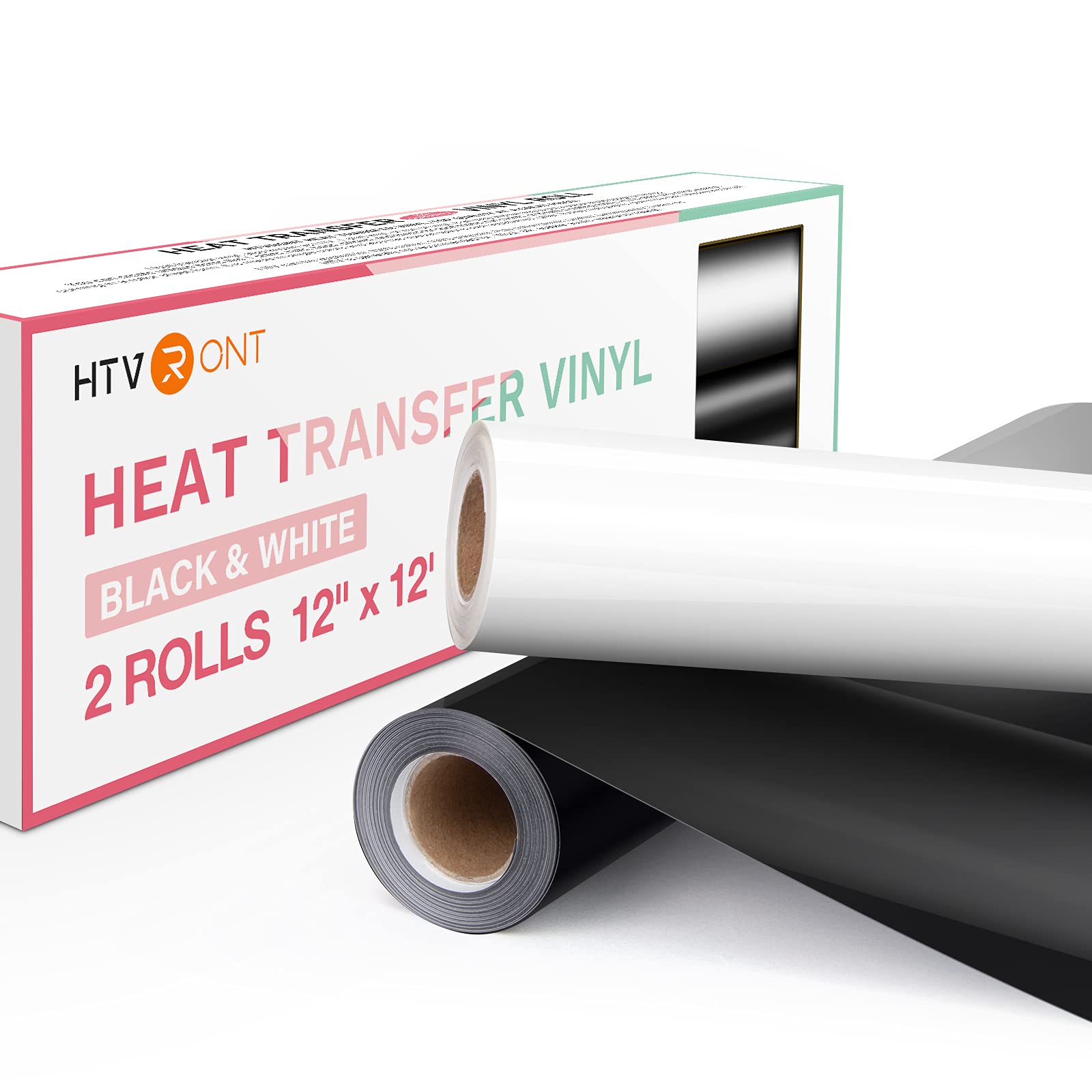 Wholesale 2 Rolls Black & White Heat Transfer Vinyl Roll 