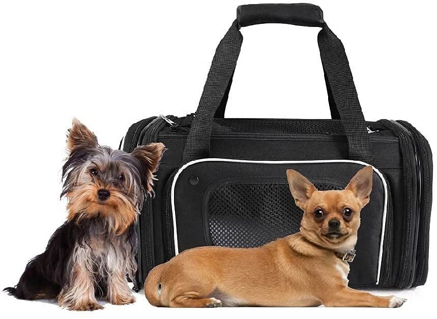 Airline Approved Cat Carrier for Small Dogs,Expandable Pet Carrier