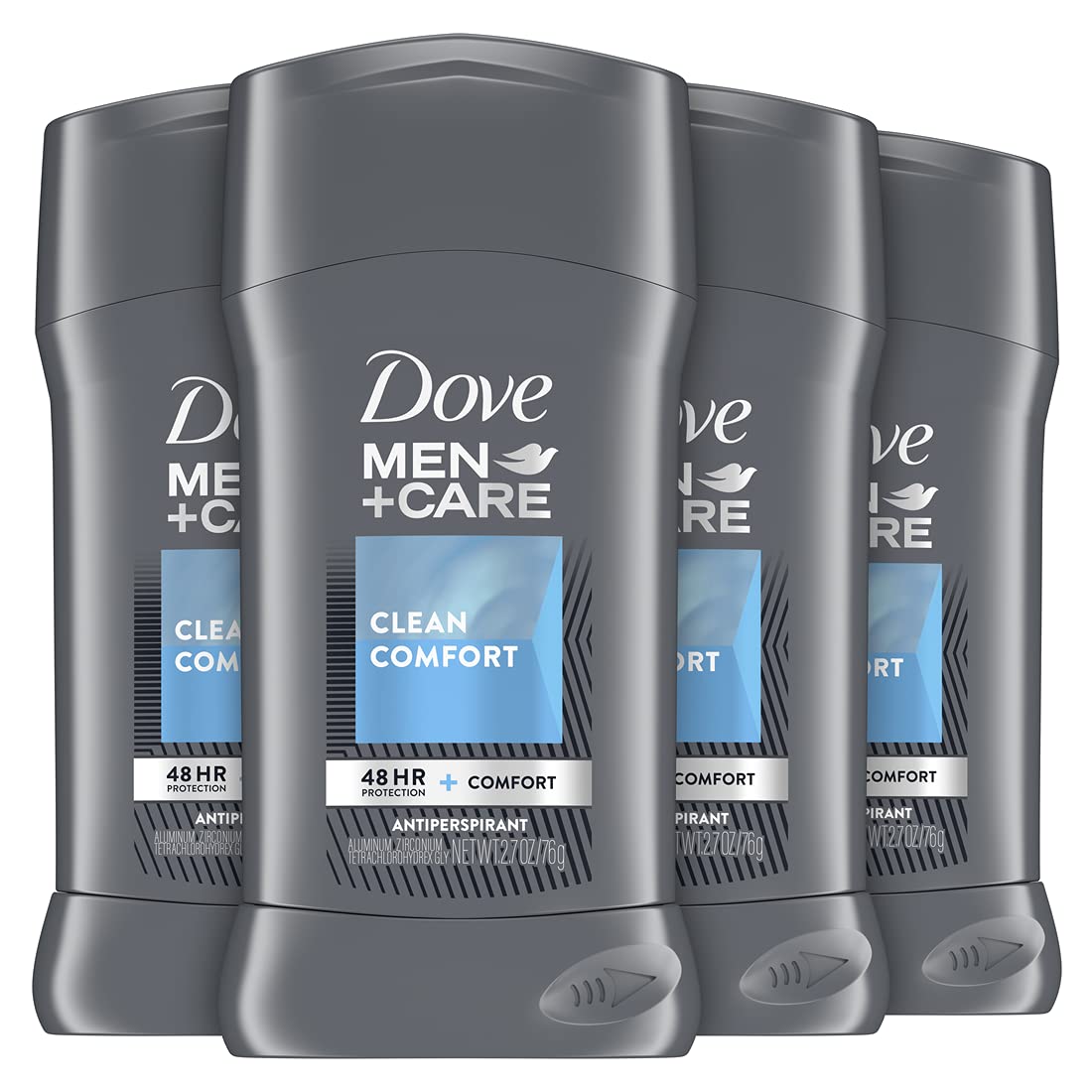 Dove Antiperspirant Deodorant 48-Hour Wetness Protection Clean Comfort Deodorant for men with Vitamin E and Triple Action Moisturize, Ounce 4)