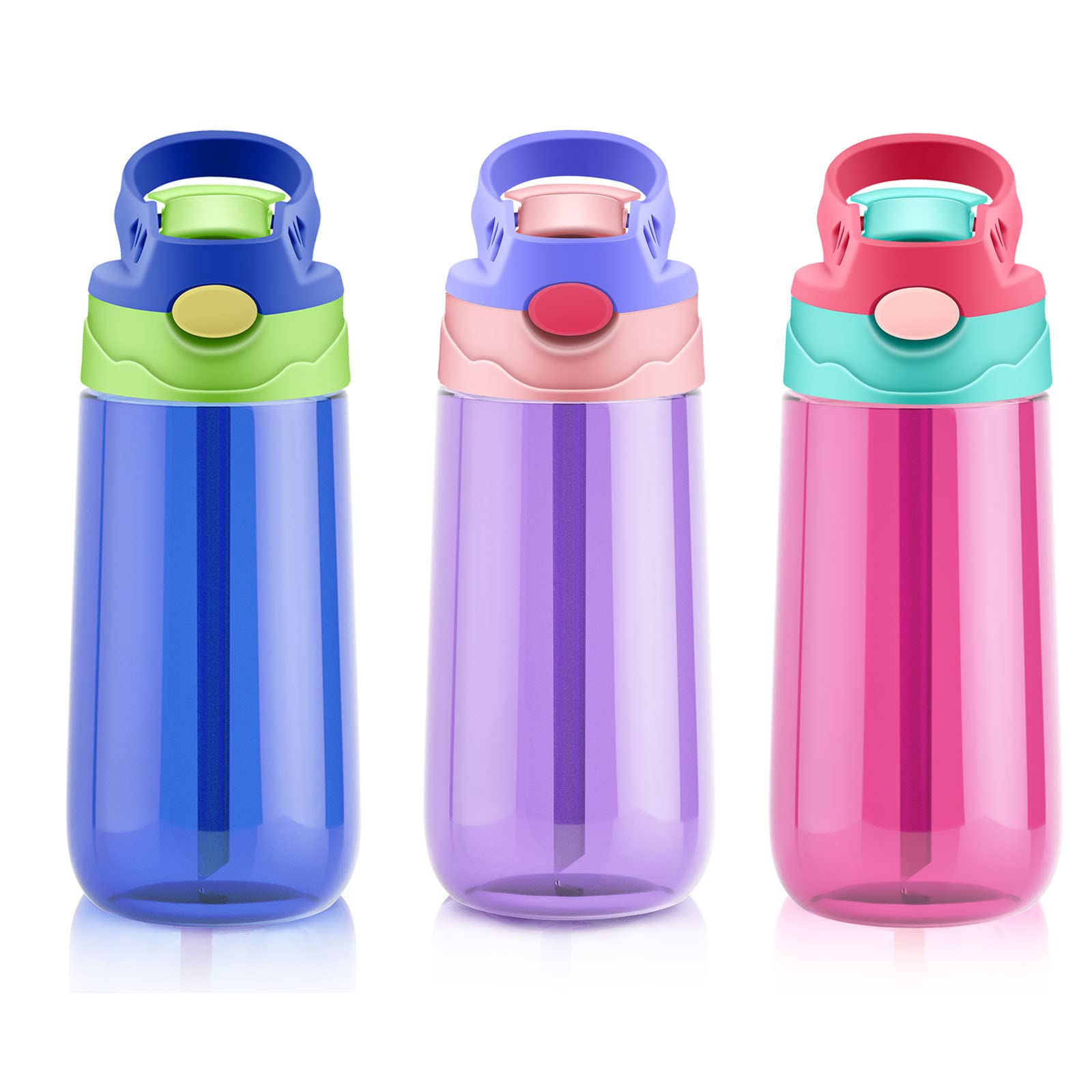 Kids Water Bottle with Straw for School Leak Proof Toddler Water Bottle for Boys & Girls, Size: 8, Blue