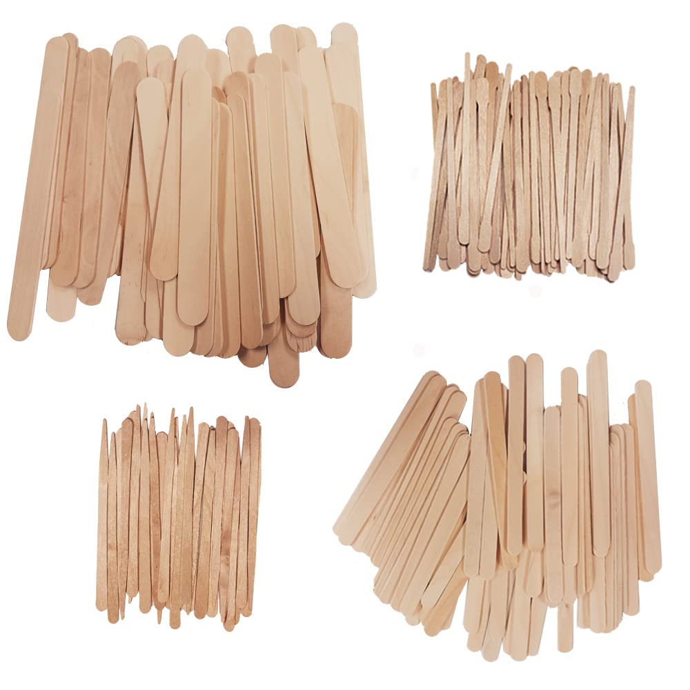 DOSIMIIN 4 Style Assorted Wooden Waxing Sticks 300 pack, Hair