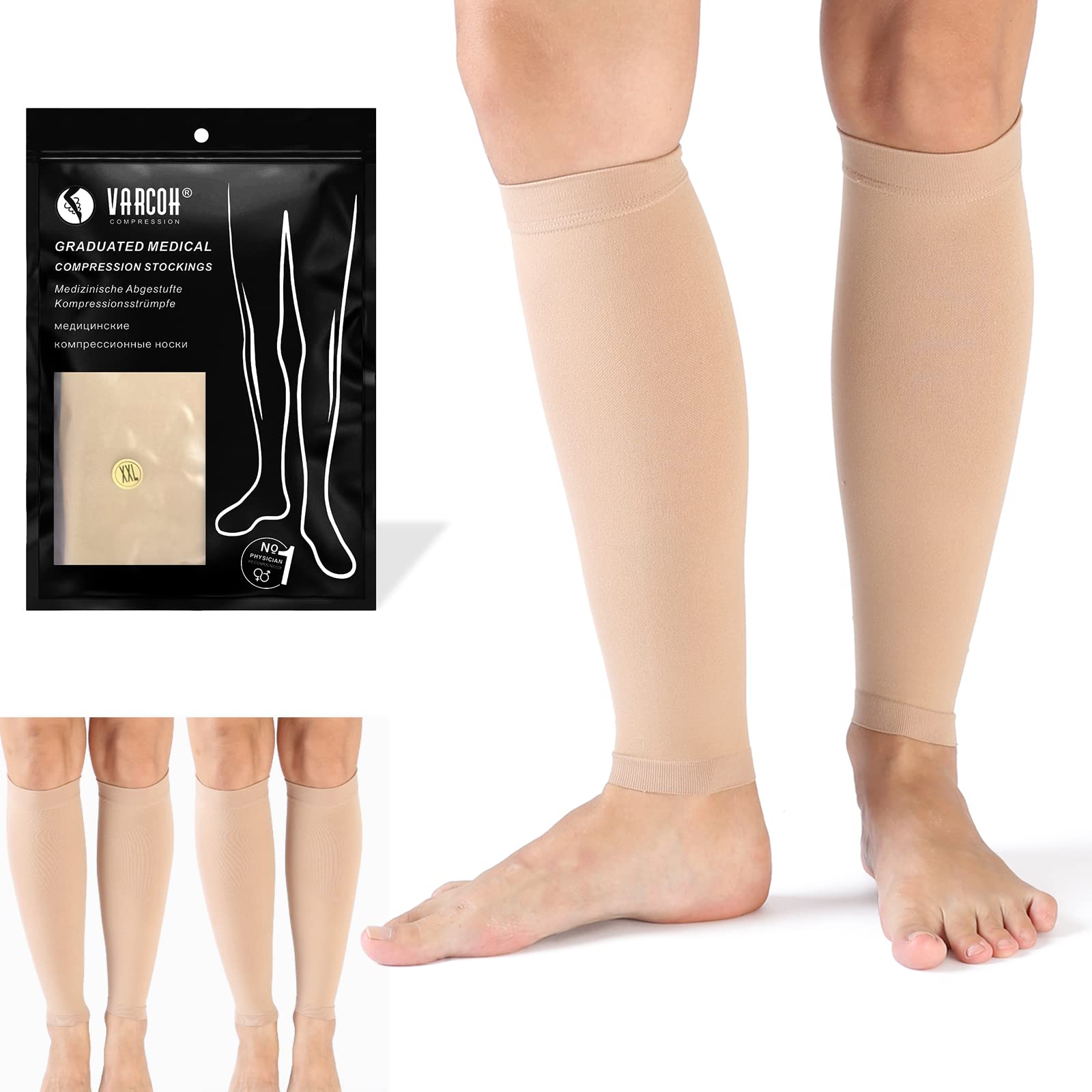 VARCOH Compression Socks For Women & Men,(2 Pairs)Calf Compression
