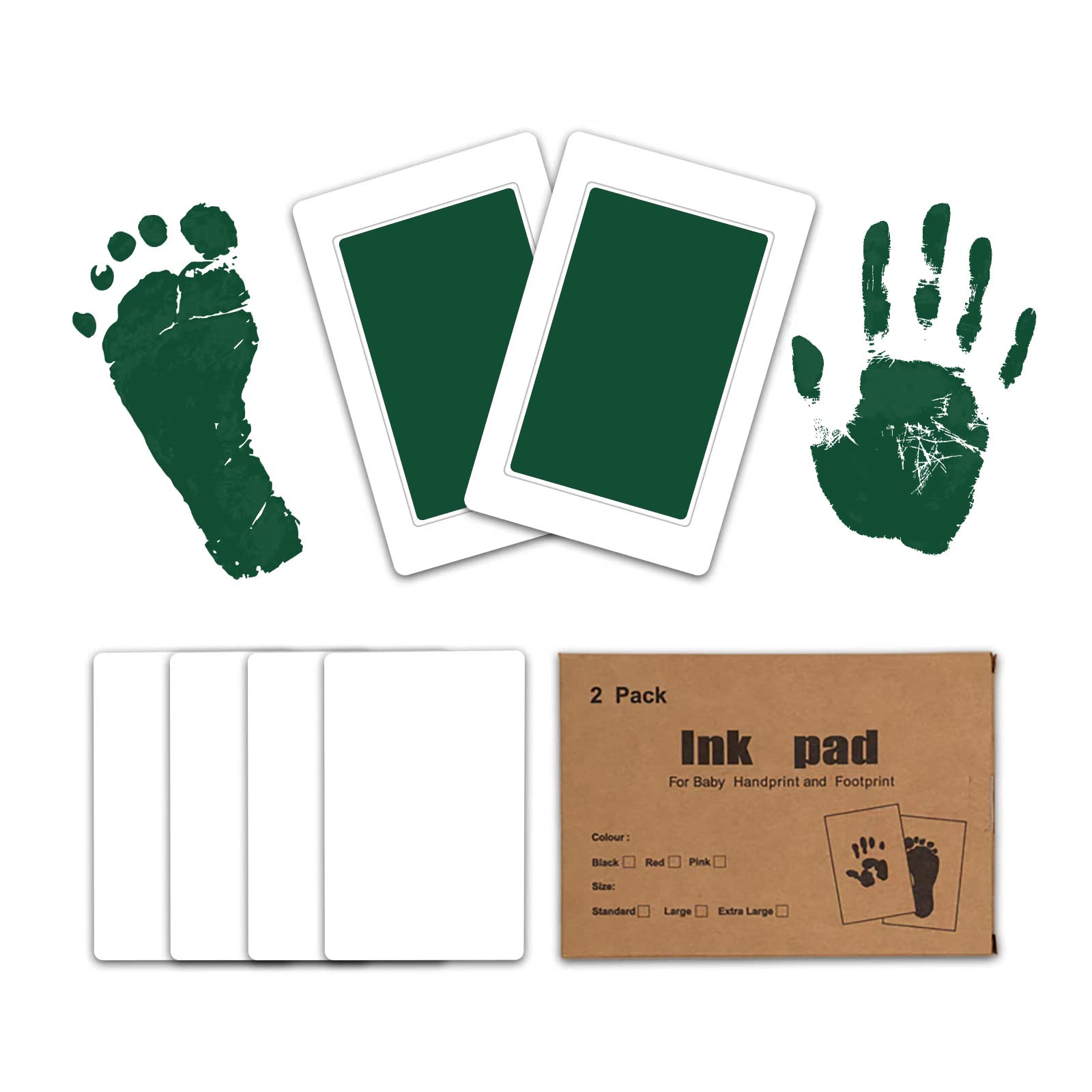 Baby Hand and Footprint Kit Get Hundreds of Detailed Prints With One Baby  Safe Ink Pad Works With Any Paper or Card Black 