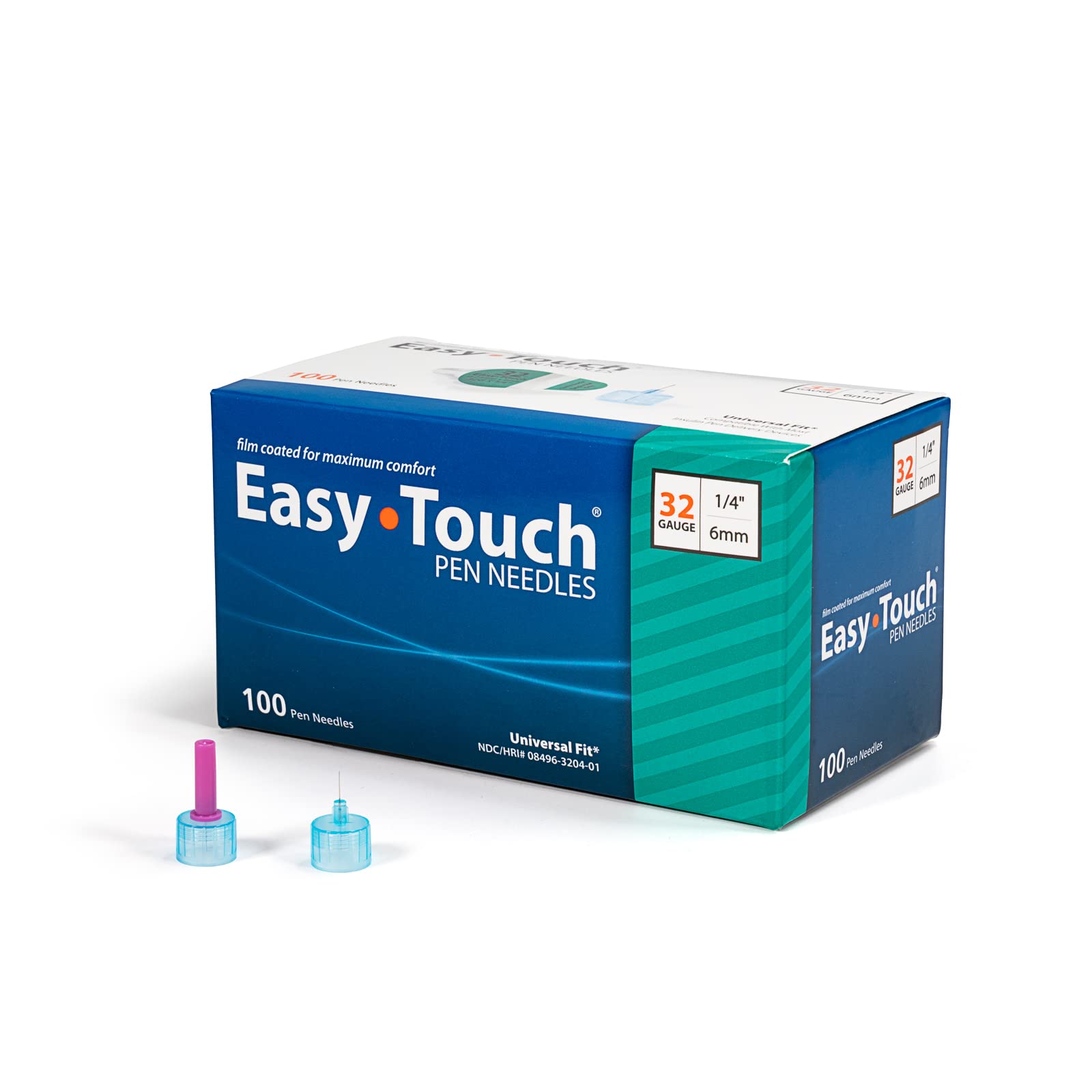 Easy Touch Insulin Pen Needles 32G 1/4Inch (6mm), Box of 100