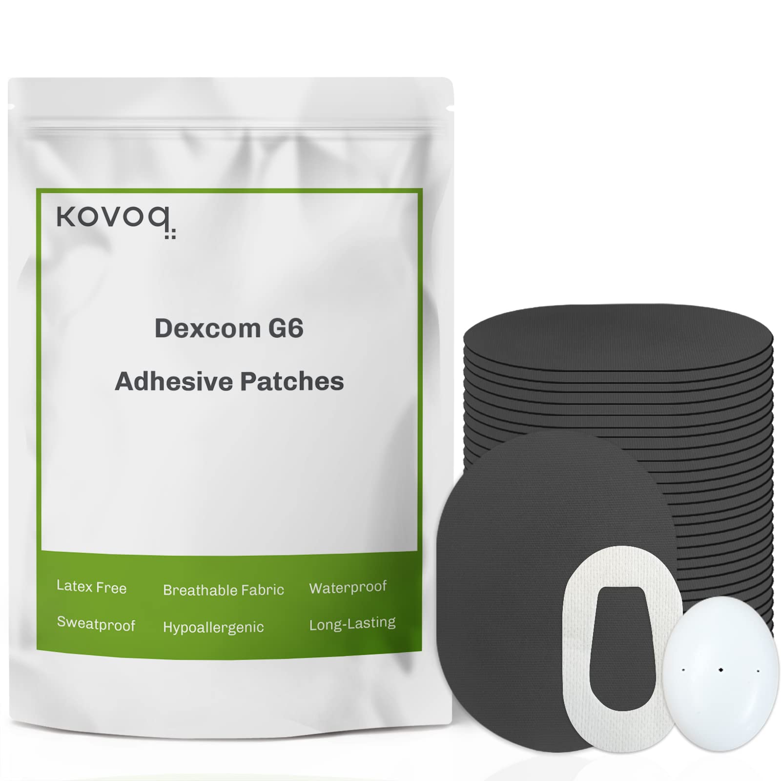 Dexcom G6 Adhesive Patches - 20 Pack - Waterproof, Hypoallergenic, Multiple  Color Options (Black,Gray,White)