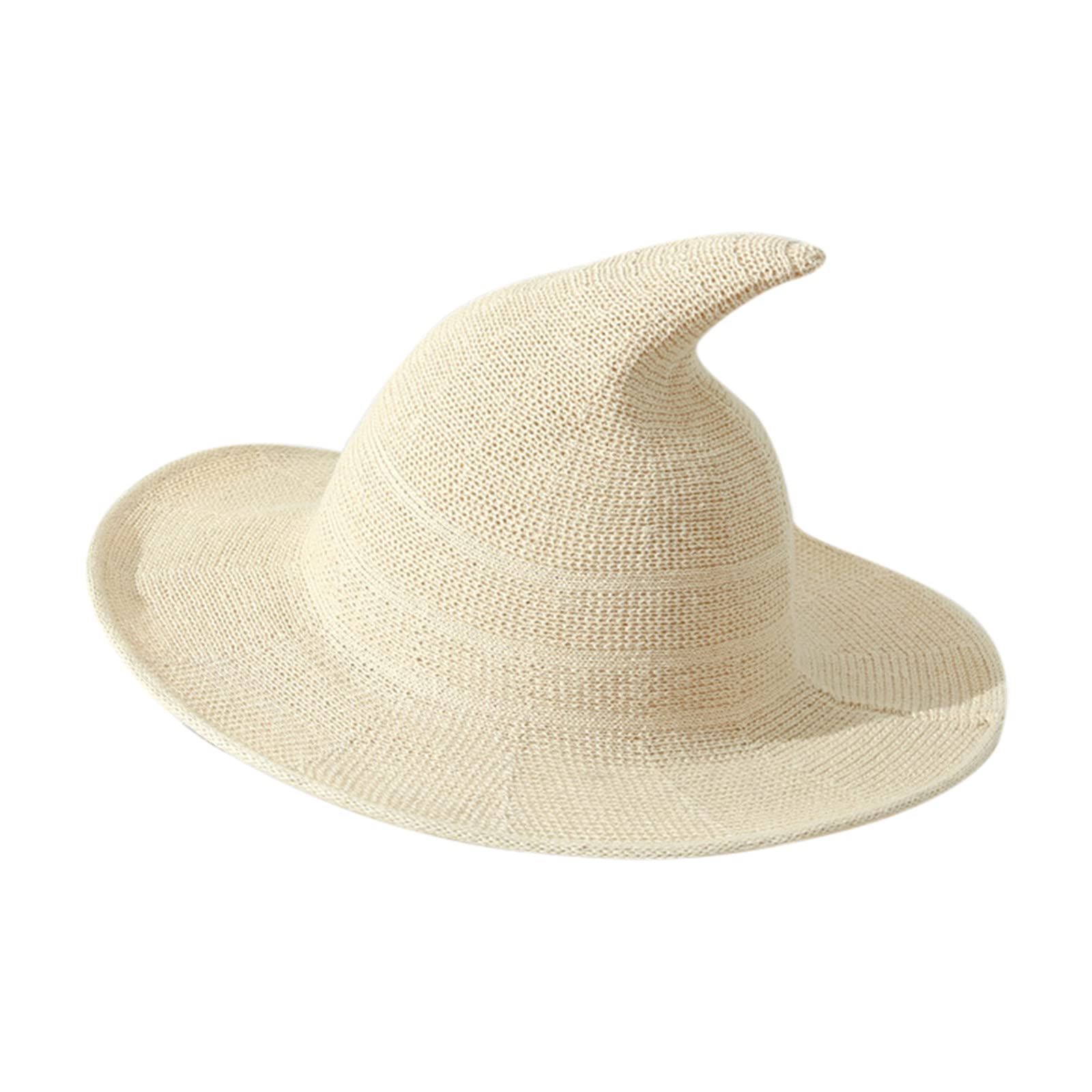 Sun Hats Women Cap Women Costume Warm Hat Foldable Summer Large-Brim Witch  Crochet Baseball Knit Bucket Hat White One Size