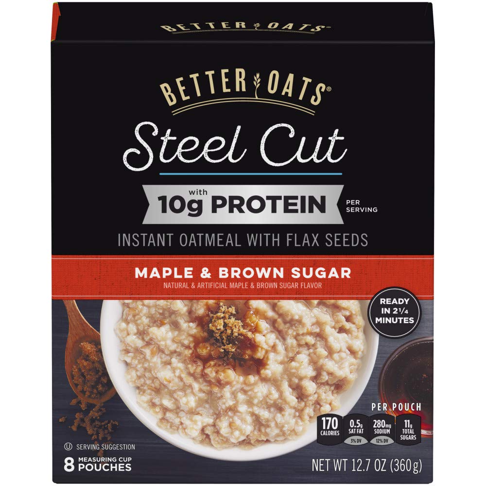 Better Oats Oat Fit Oatmeal, Instant, Maple & Brown Sugar, Oatmeal & Hot  Cereal