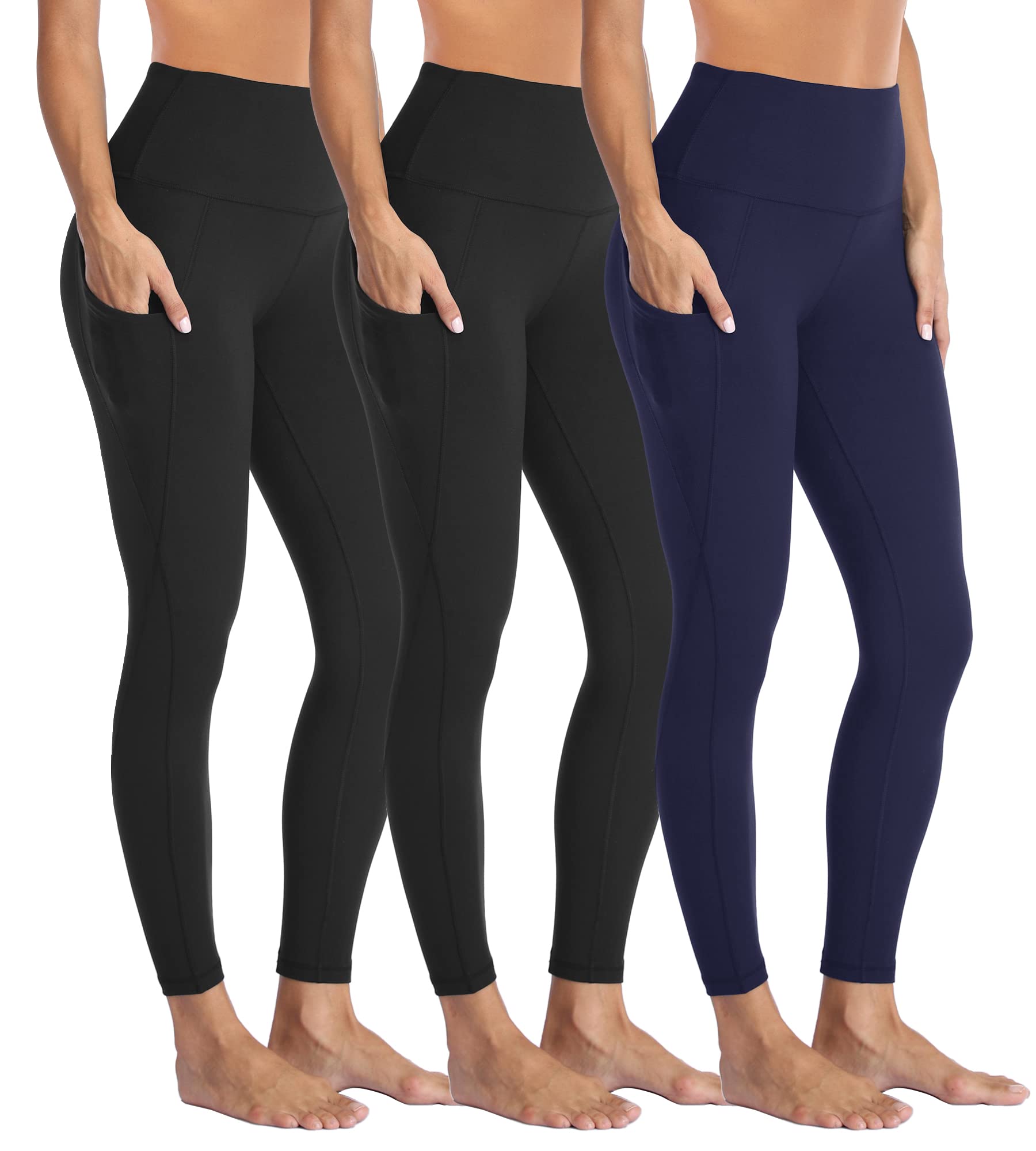 HIGHDAYS 3 Pack Leggings with Pockets for Women High Waist Tummy Control  Workout Running Yoga Pants