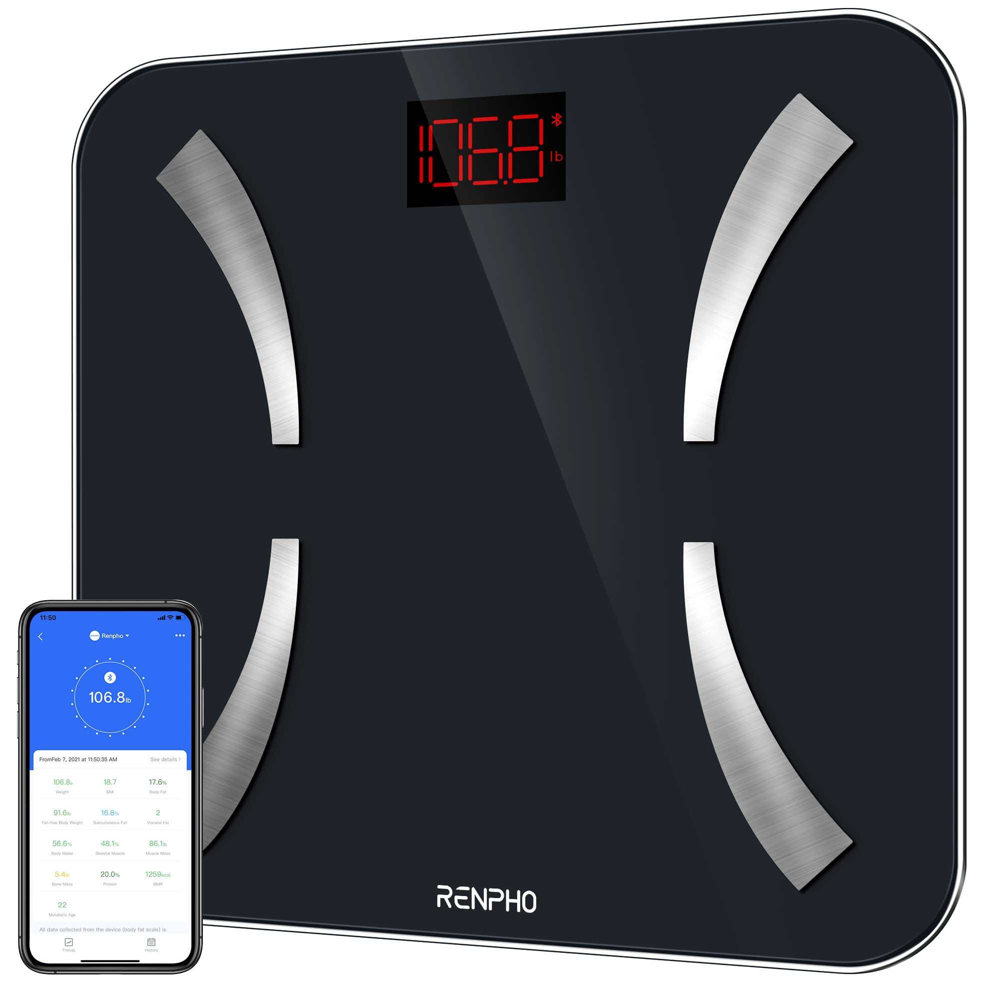 RENPHO Smart Body Fat Scale, Digital Bathroom Scale, Body