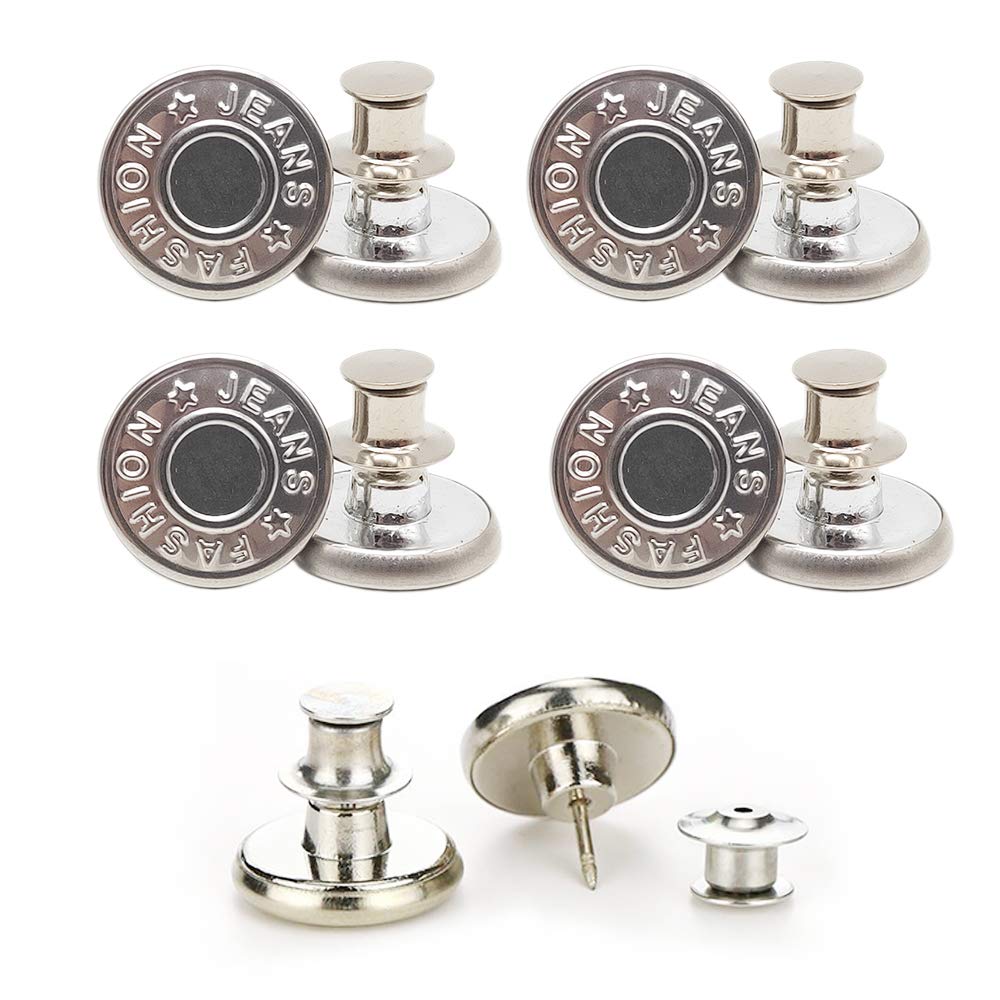 10 Set Detachable Pants Button Replacement Jeans Buckles No Sewing 17mm DIY  Craft Decoration Instant Metal