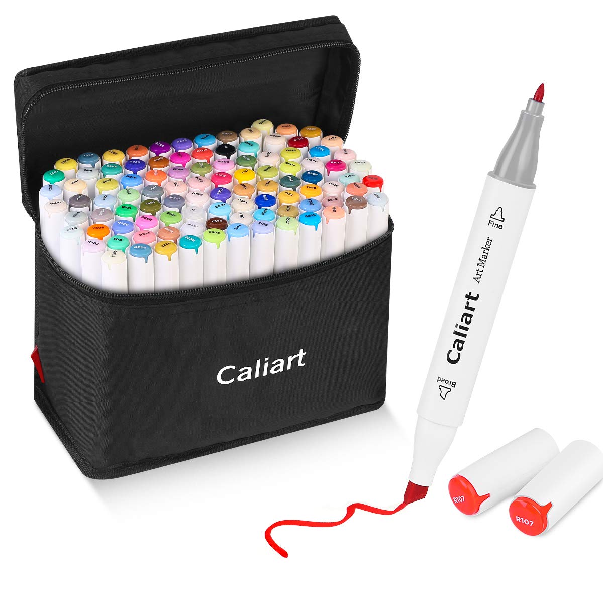 Caliart 100 Colors Artist Alcohol Markers Dual Tip Art Markers