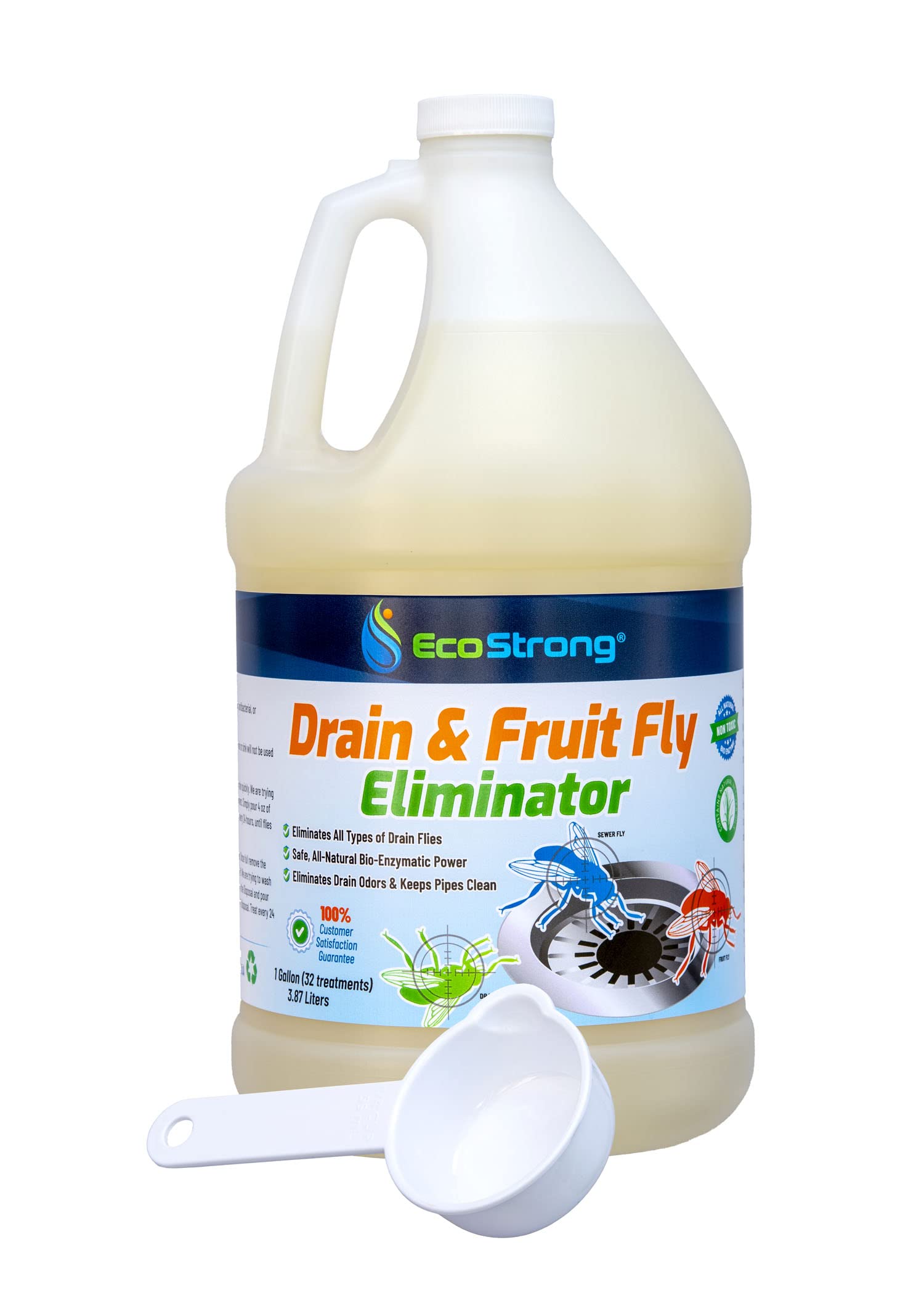 Fruit Fly Drain Treatment | Drain Fly Eliminator | All-Natural, Eliminates Gnats, Sewer Flies and More - Works in All Drains - 32 fl oz
