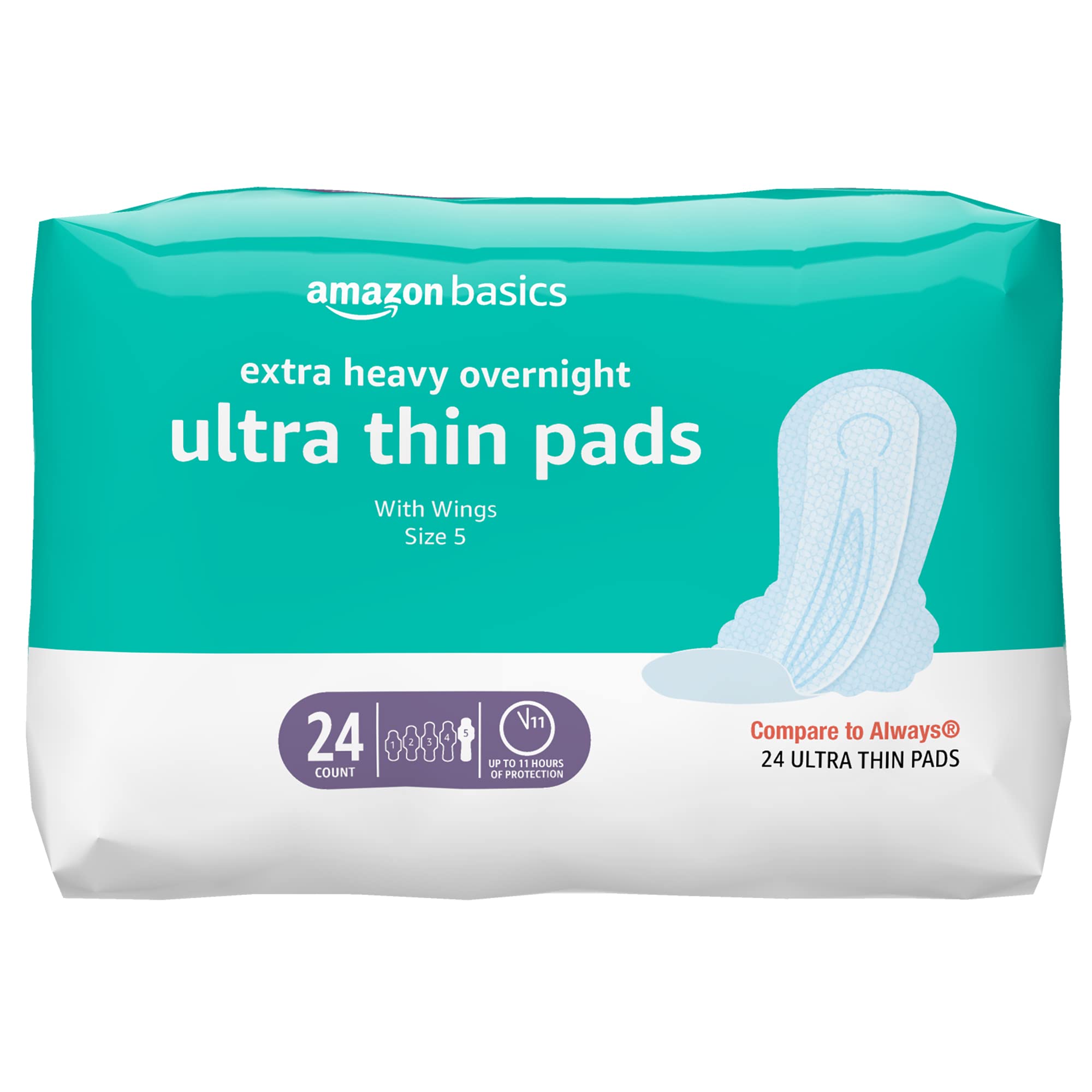 Always Pads, Ultra Thin, Flexi-Wings, Extra-Heavy Overnight, Size