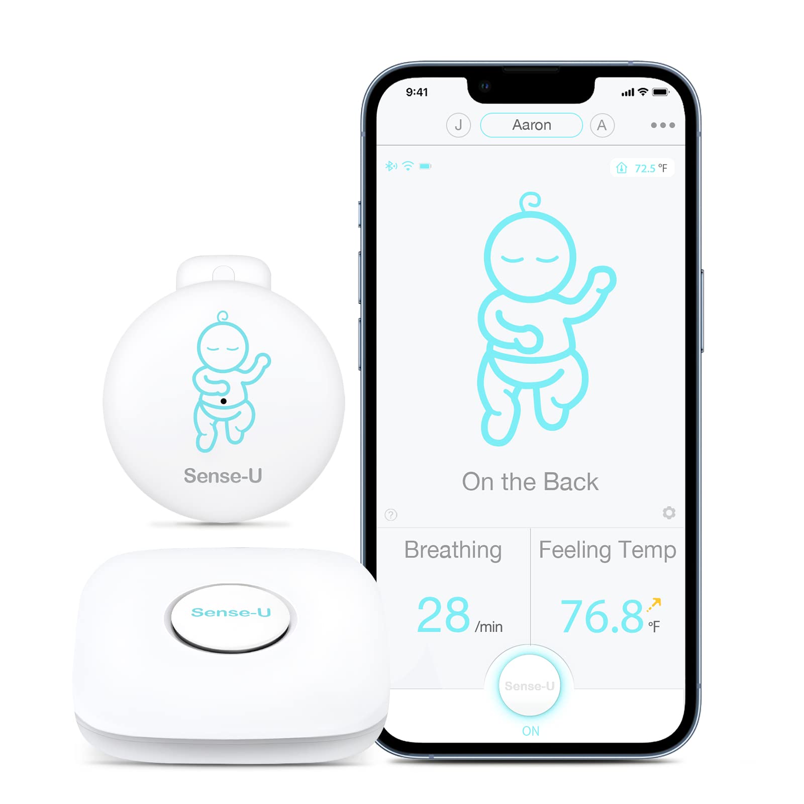 Sense-U Baby Breathing Monitor 3: Monitors Infant Breathing Motion