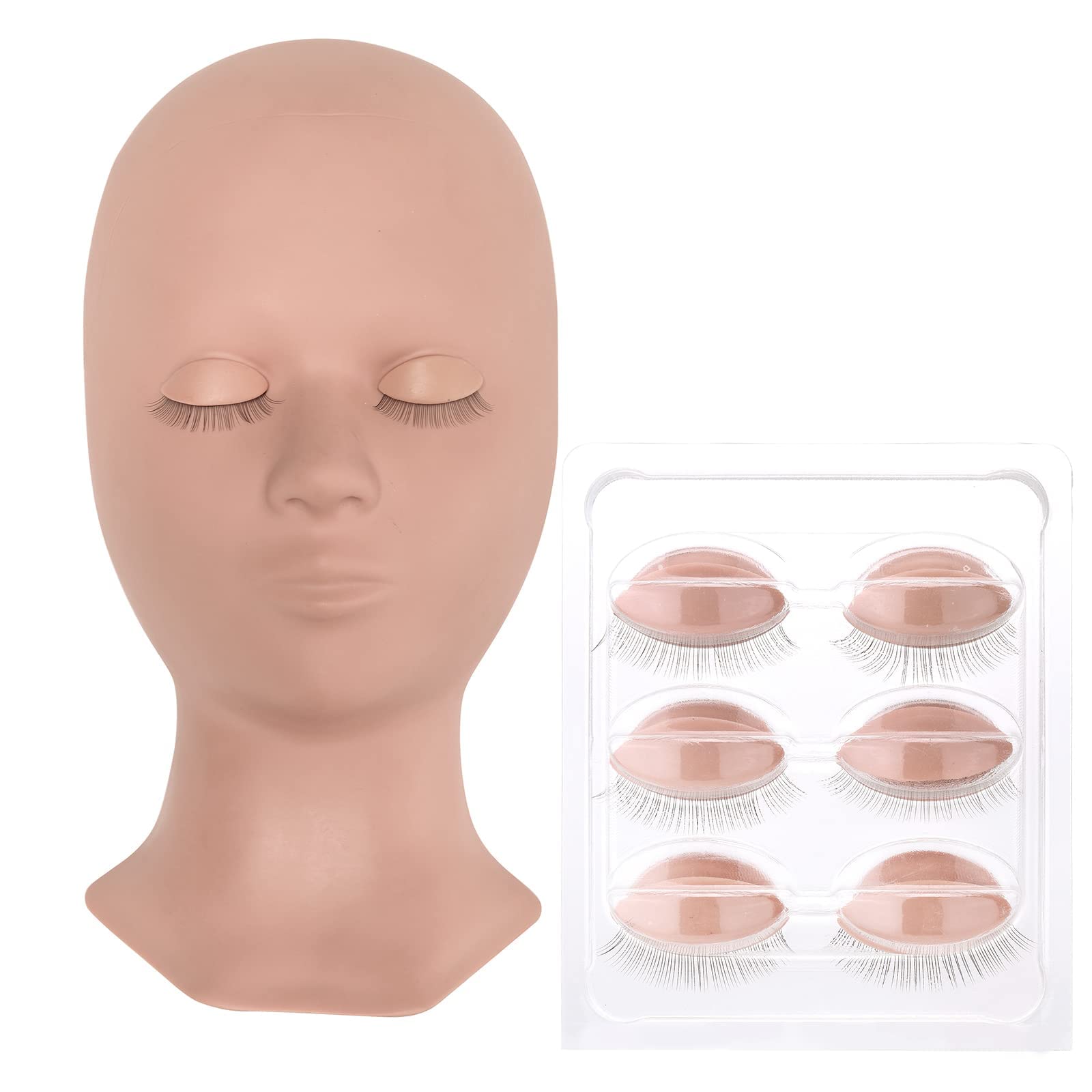 Makeup Practice Face Mannequin Head with Stand for Eyelash