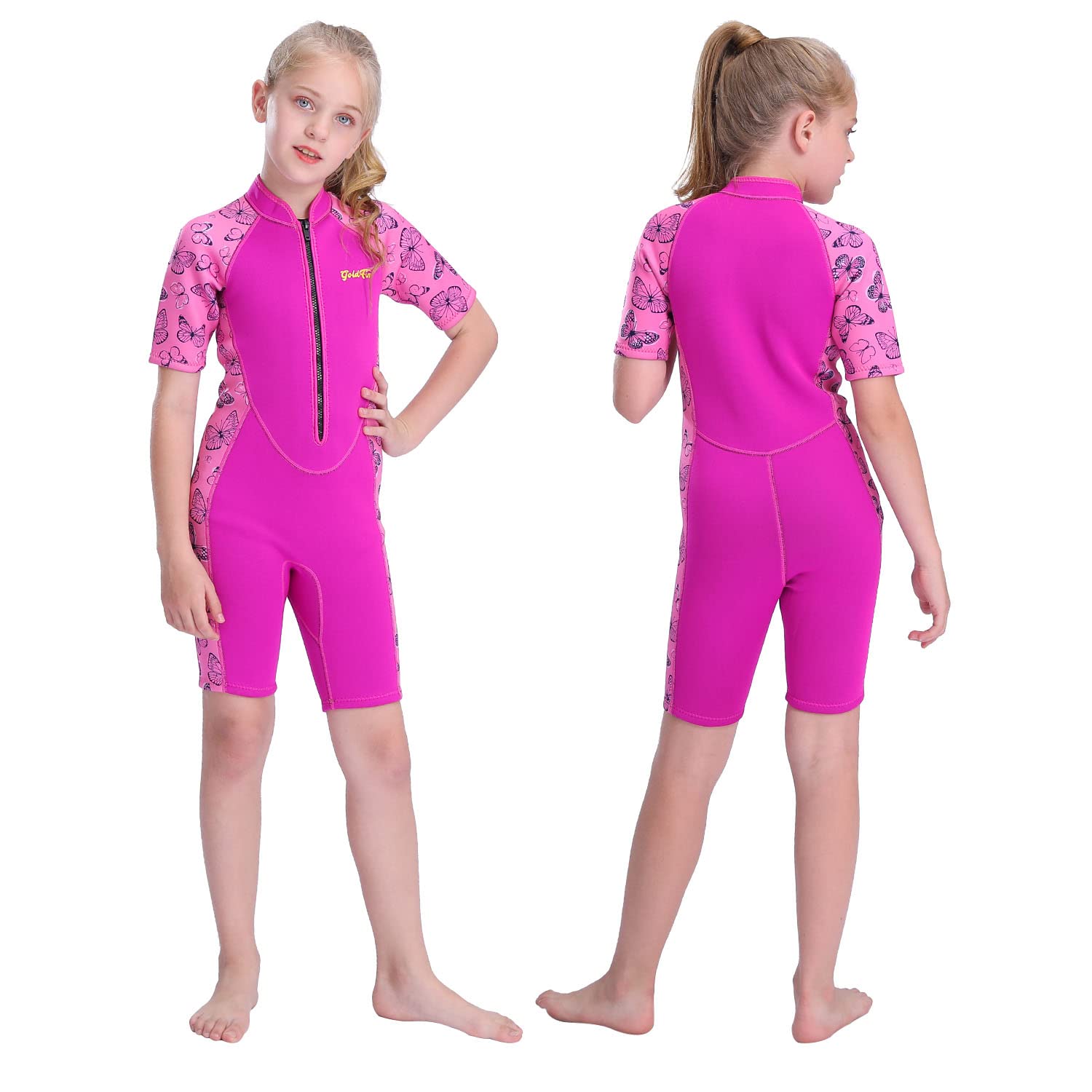 Goldfin Kids Wetsuits for Boys Girls, 2mm Toddler Shorty Wetsuit Youth Neoprene  Suit Front Zip Keep Warm for Water Aerobics Diving Surfing Swimming, Rash  Guards -  Canada