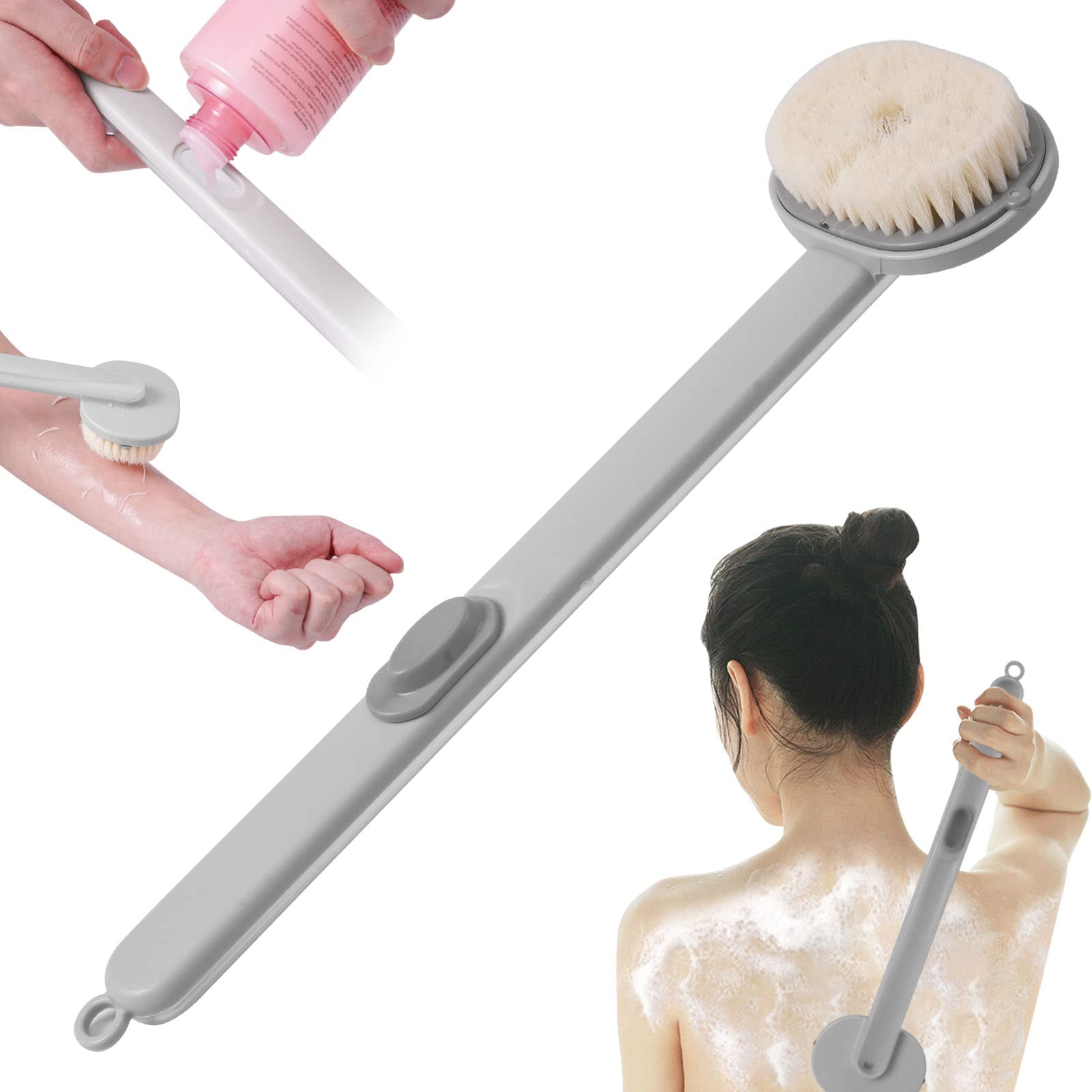 Back Scrubber for Shower Long Handle Back Brush Full Body Shower