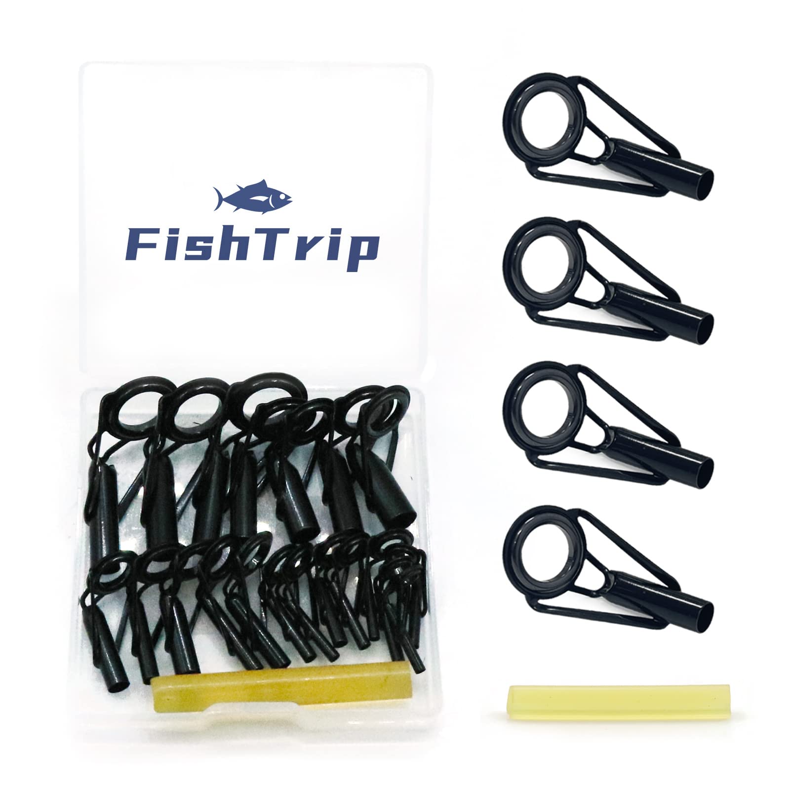 FishTrip Fishing Rod Repair Kit Complete with Epoxy,10pcs Carbon