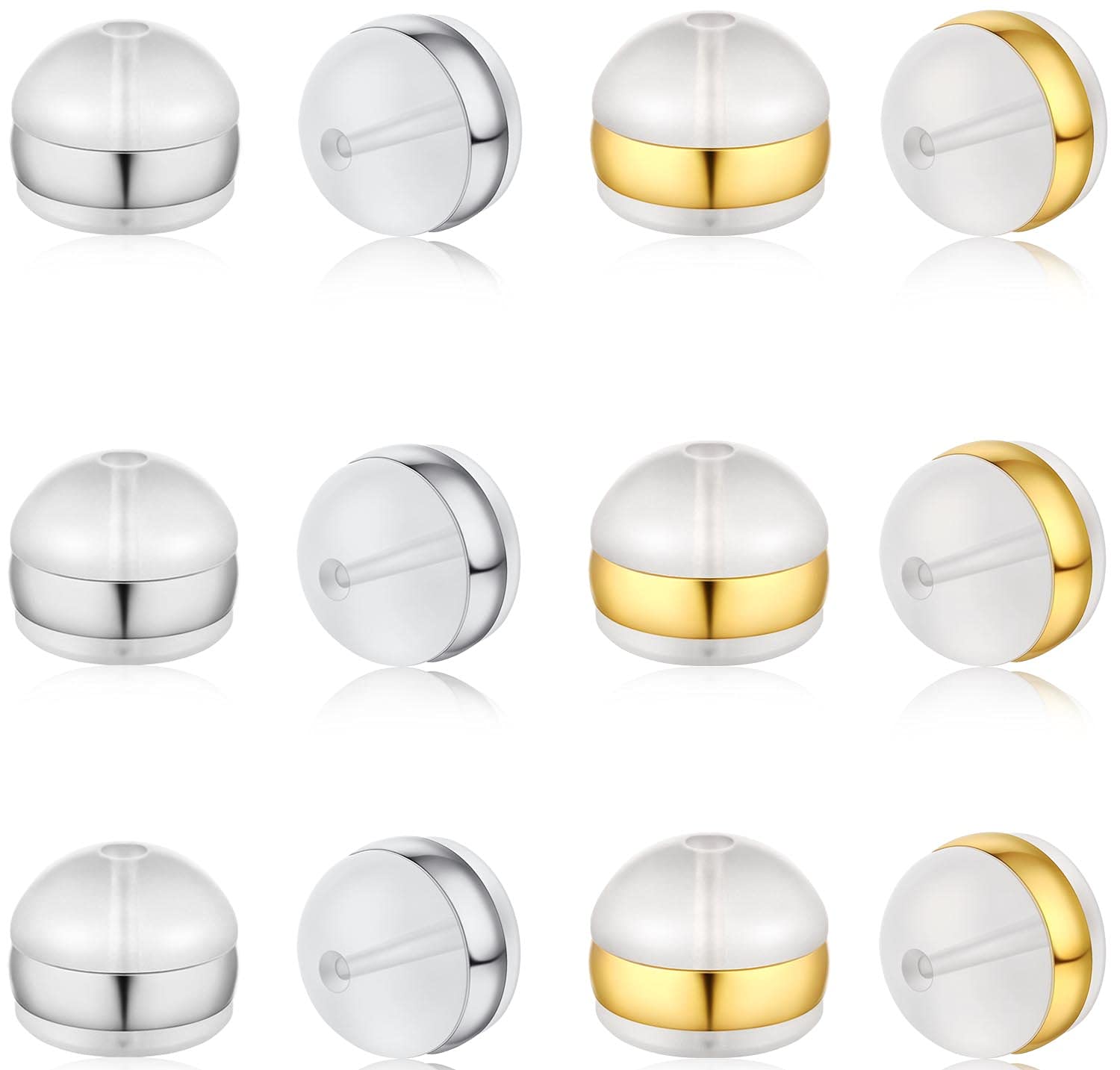 Soft Silicone Earring Backs for Studs Gold/Silver Rubber Earring