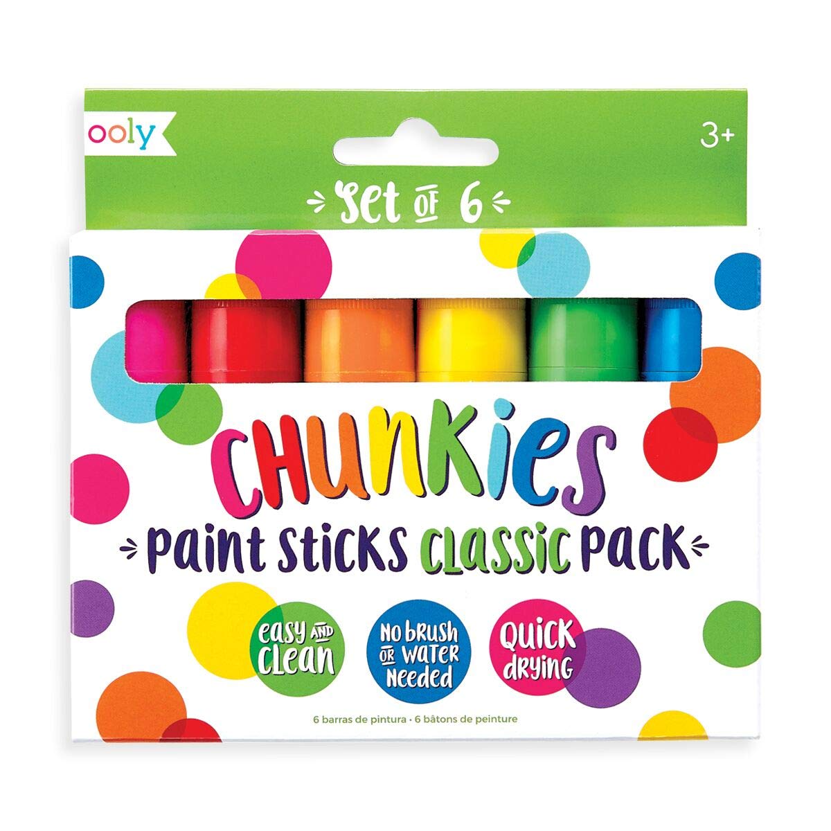 Ooly Chunkies Paint Sticks Classic 6 Pack - Set of 6 Twistable